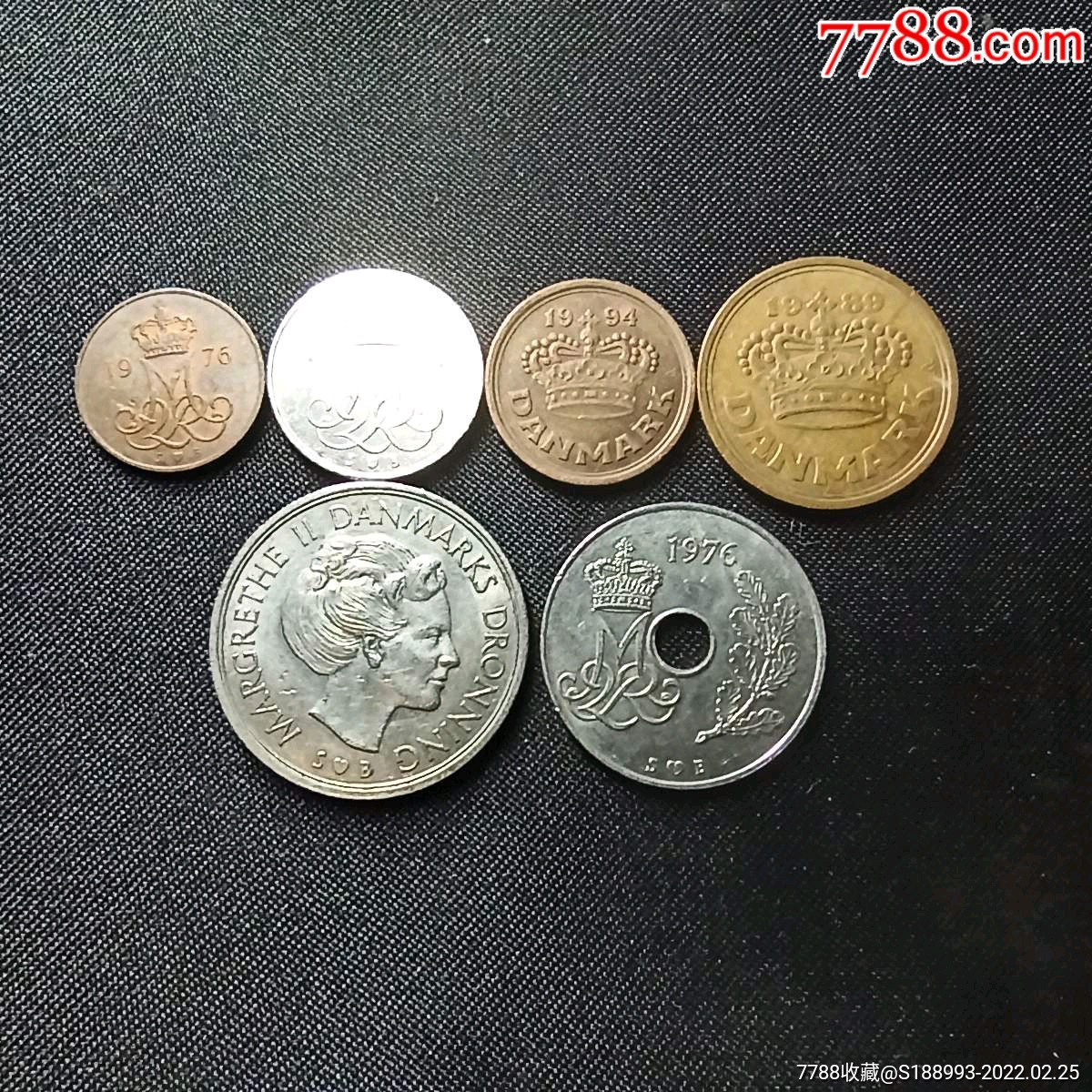 丹麦硬币玛格丽特二世6枚
