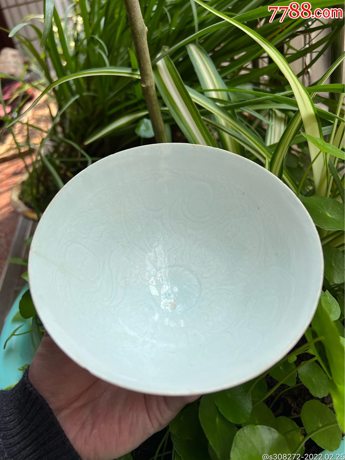 北宋·湖田·青白瓷·三娃娃纹·斗笠碗-价格:32000元-se85567362-青
