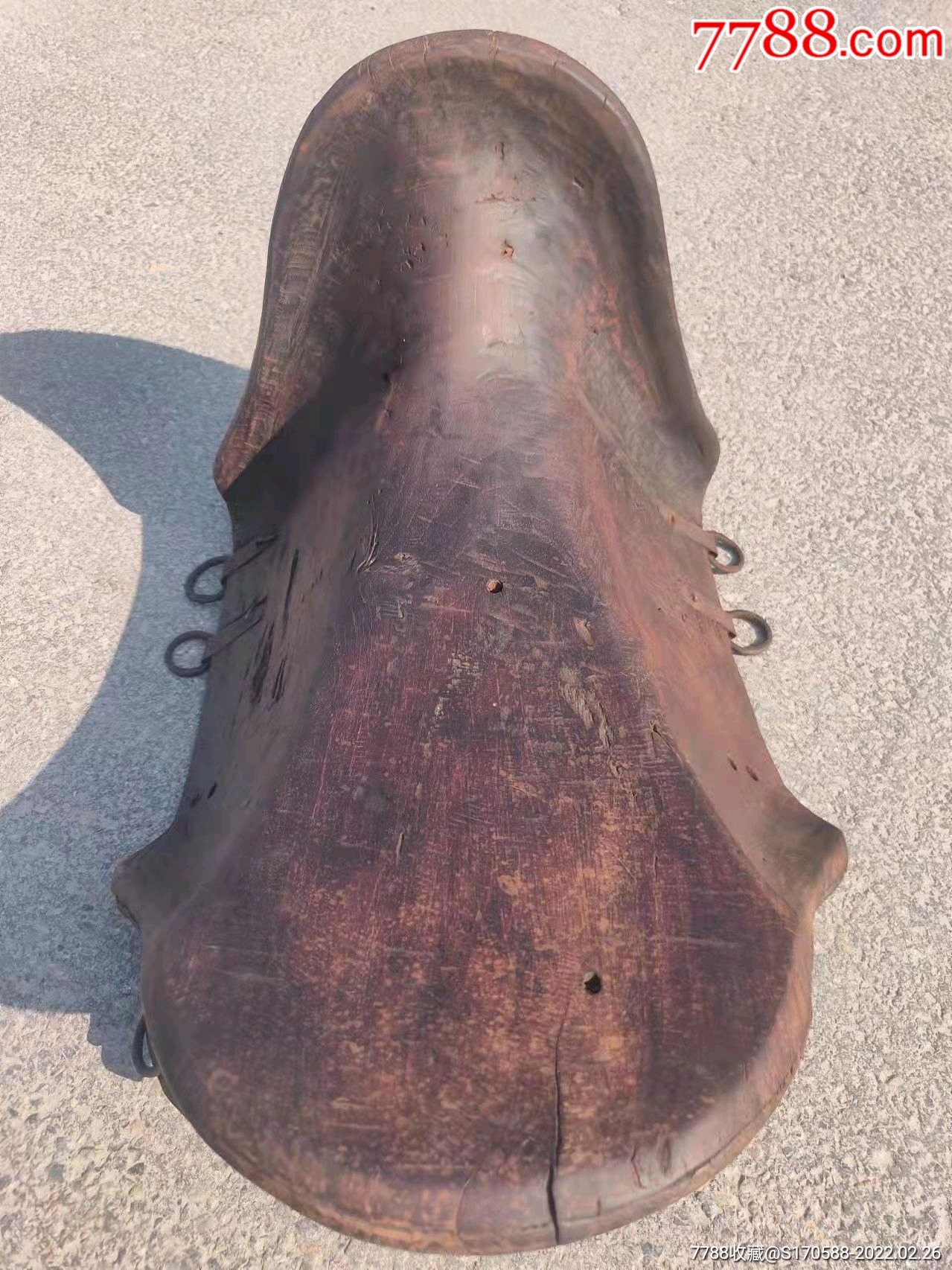 清代楠木老马鞍整木雕刻而成品相如图造型独特漂亮大气玉意象征平平安
