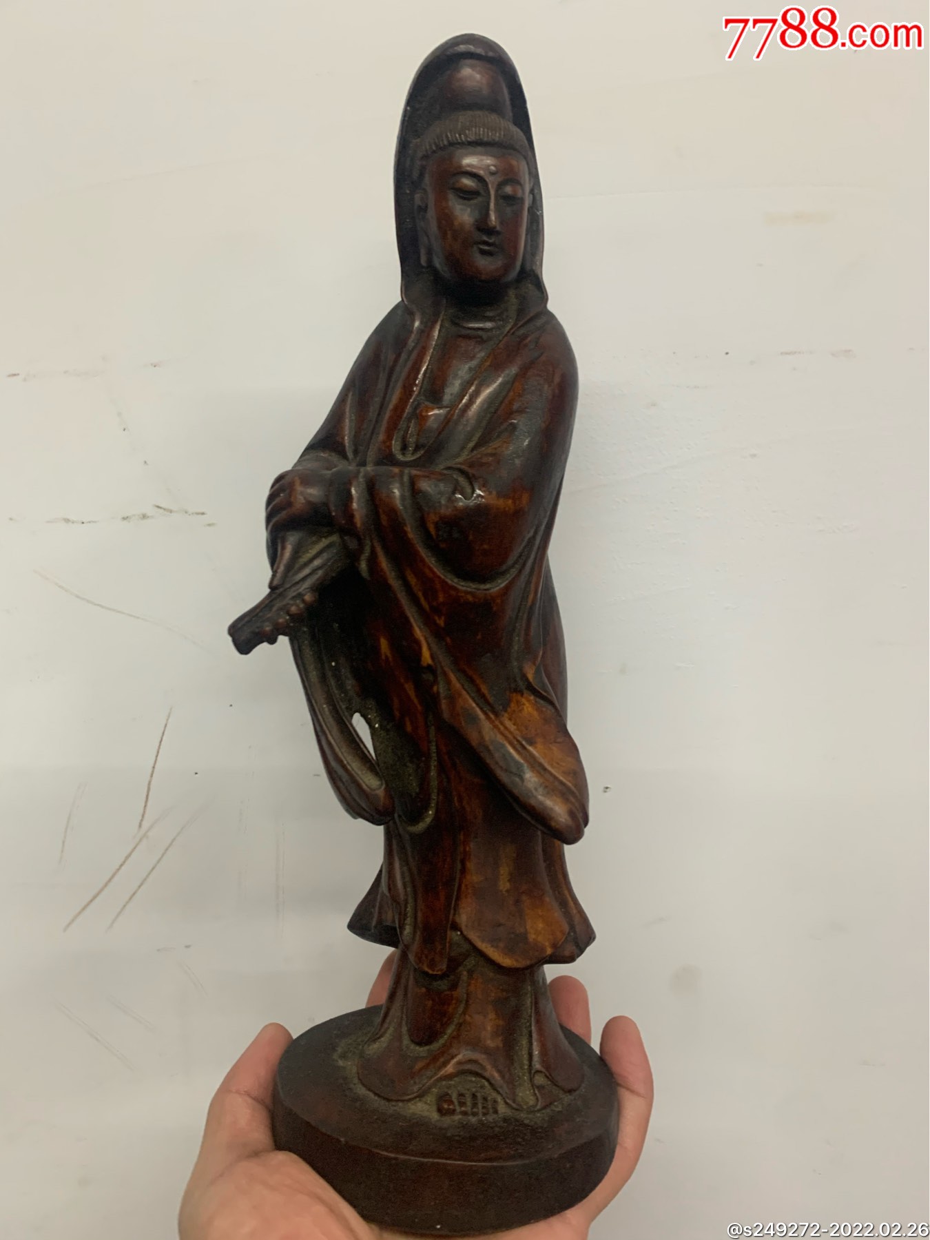 清代木雕书卷观音造像_价格2300元【流云堂】_第1张_7788收藏__收藏