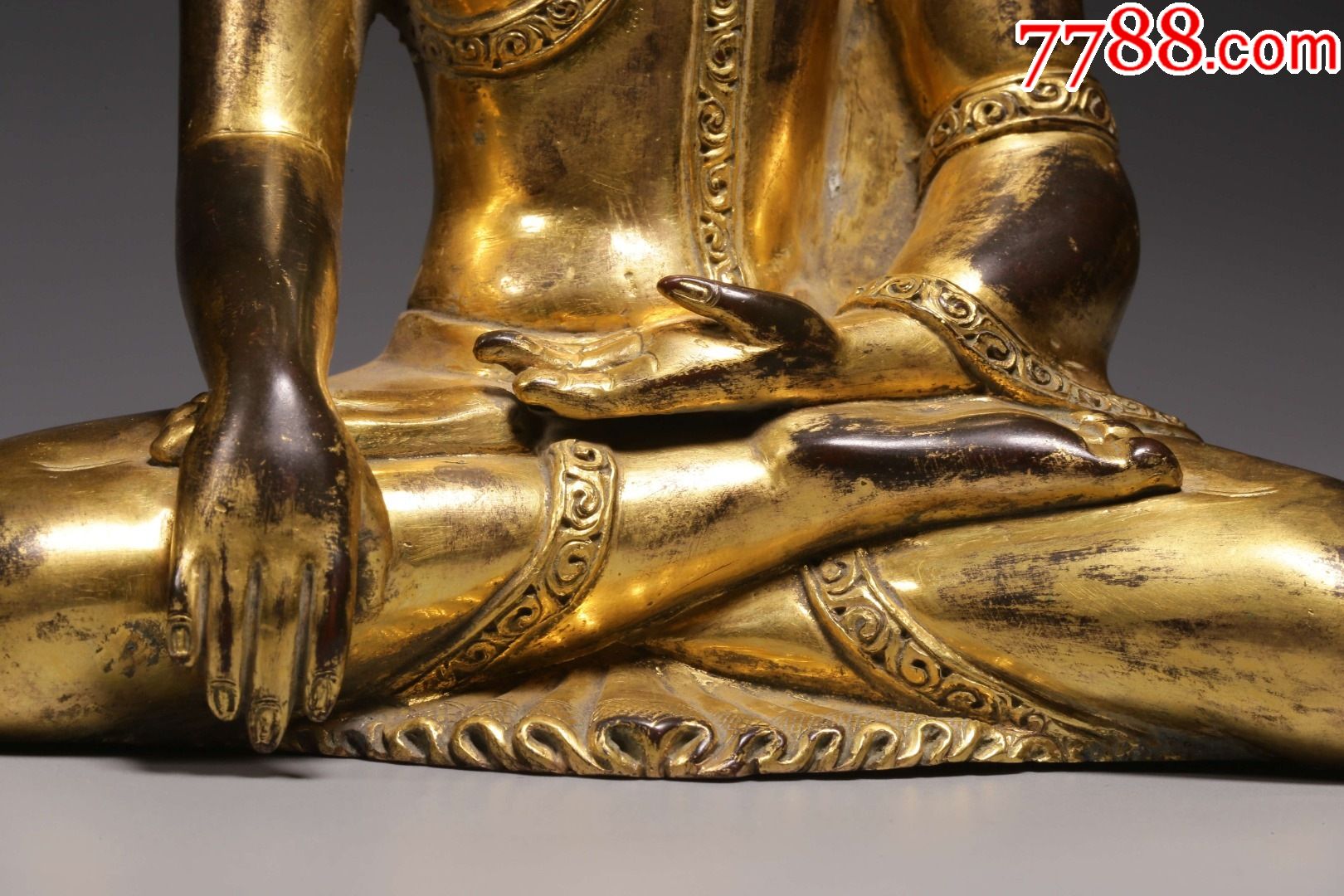 清代,铜鎏金释迦牟尼坐像-价格:11800元-se85571782-铜像/铜佛像-零售