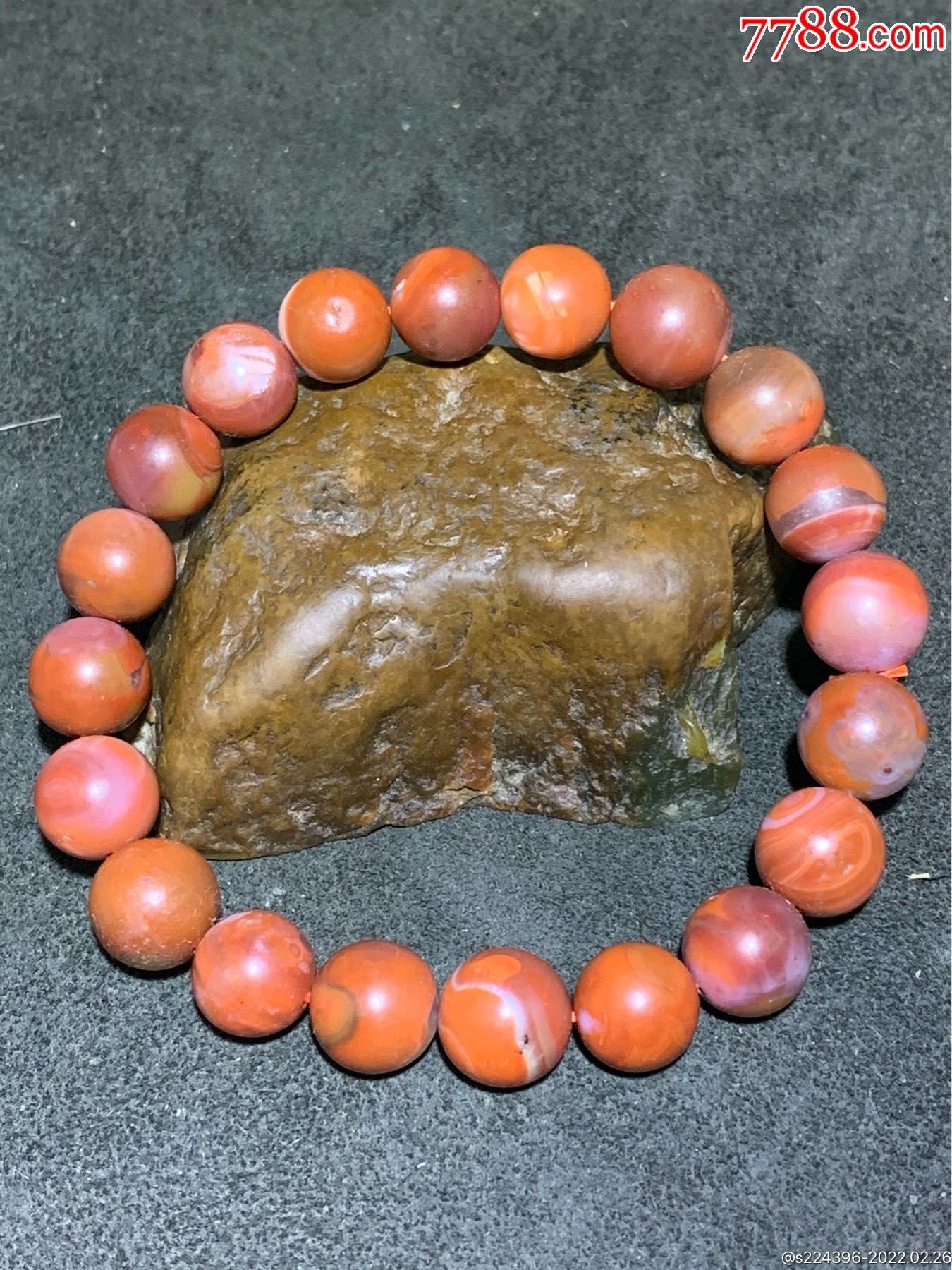 川料南红玛瑙包浆料手串一条