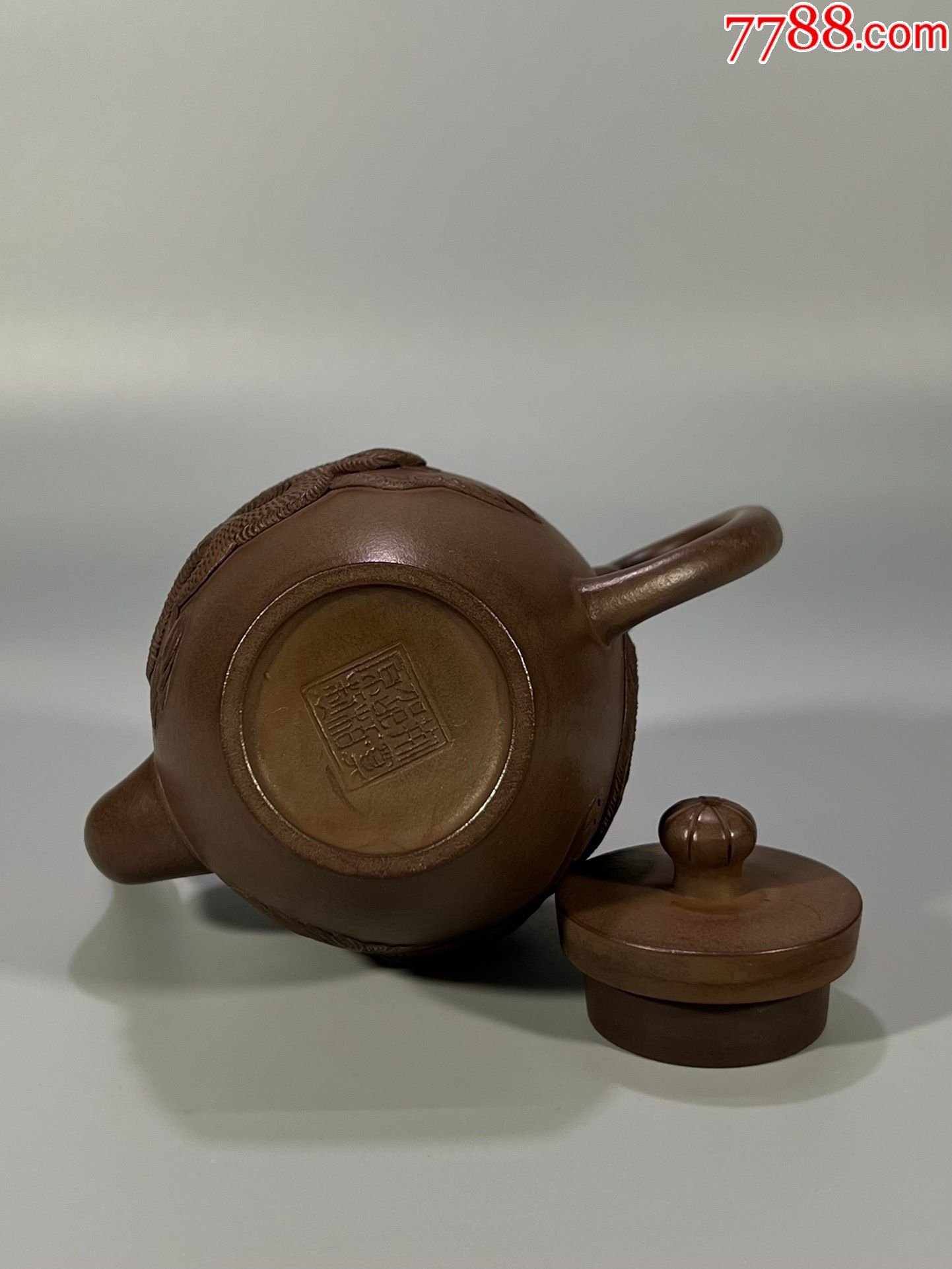 「荆溪邵柏原制」龙凤堆绘御酒壶_紫砂壶_第6张_7788陶器收藏