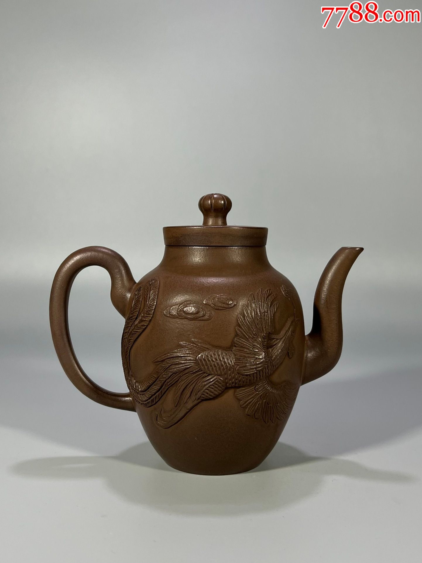 「荆溪邵柏原制」龙凤堆绘御酒壶_紫砂壶_第9张_7788陶器收藏