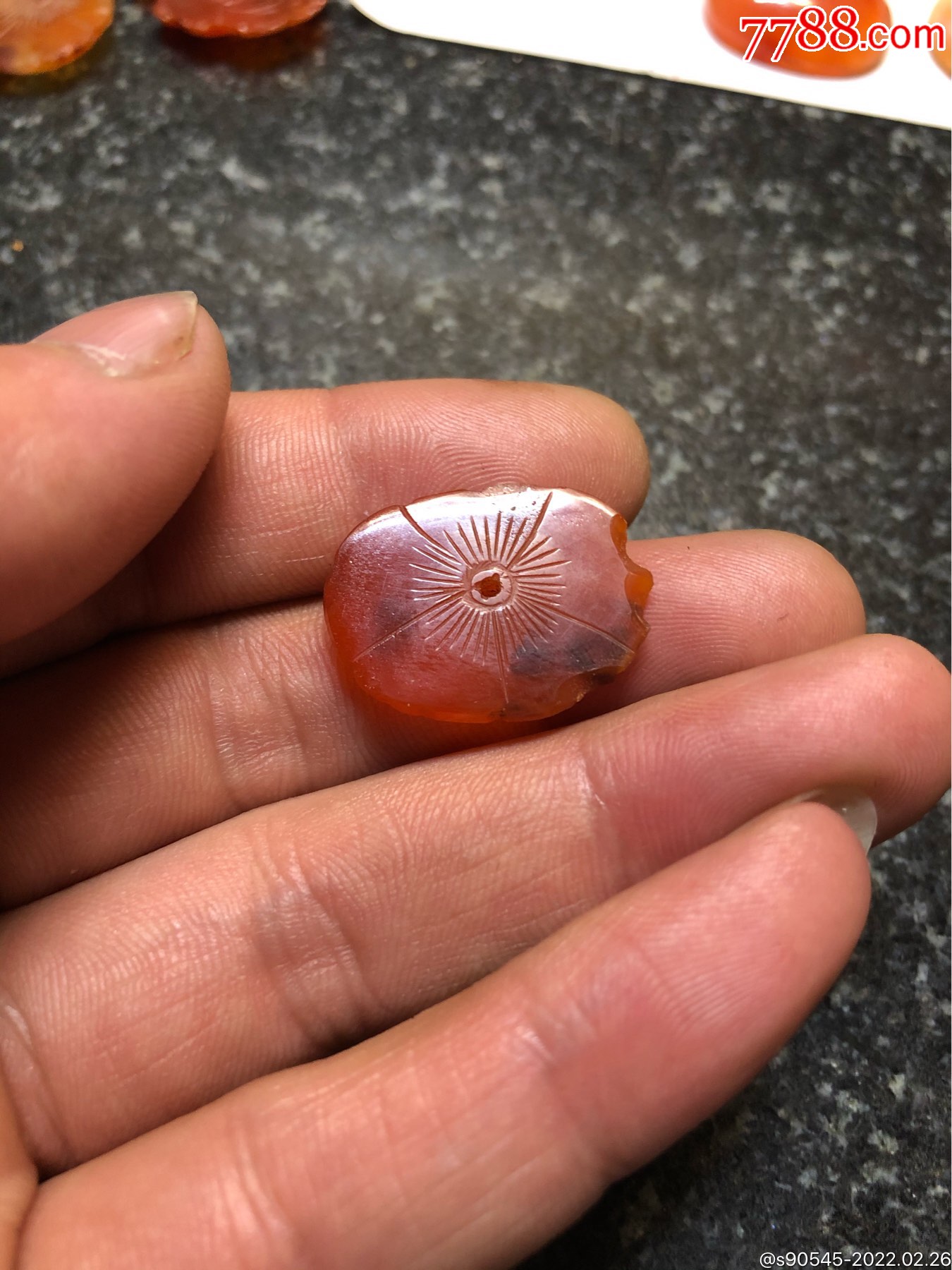 晚清民国玛瑙帽花