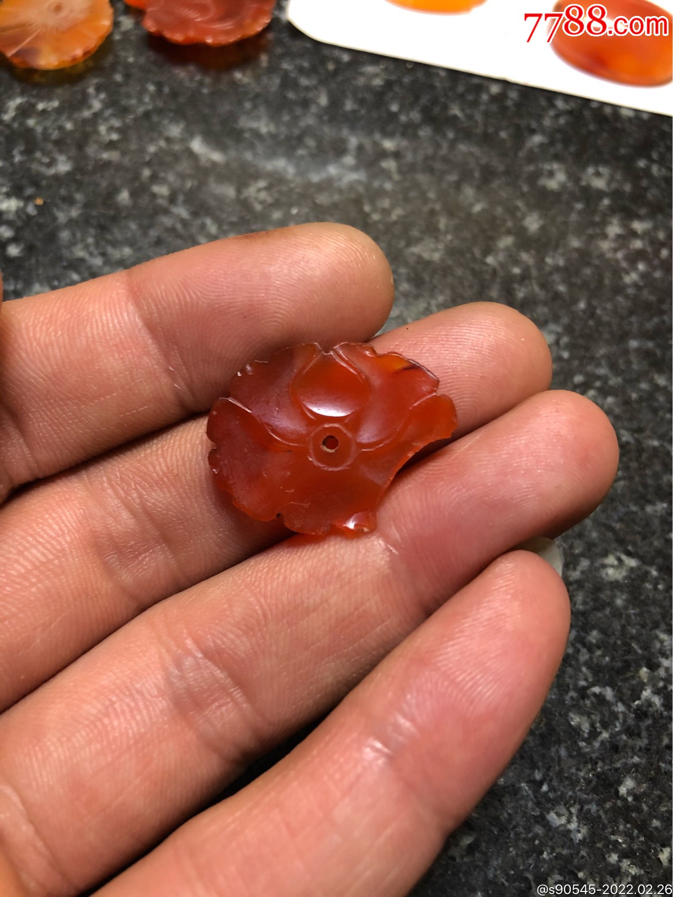 晚清民国玛瑙帽花