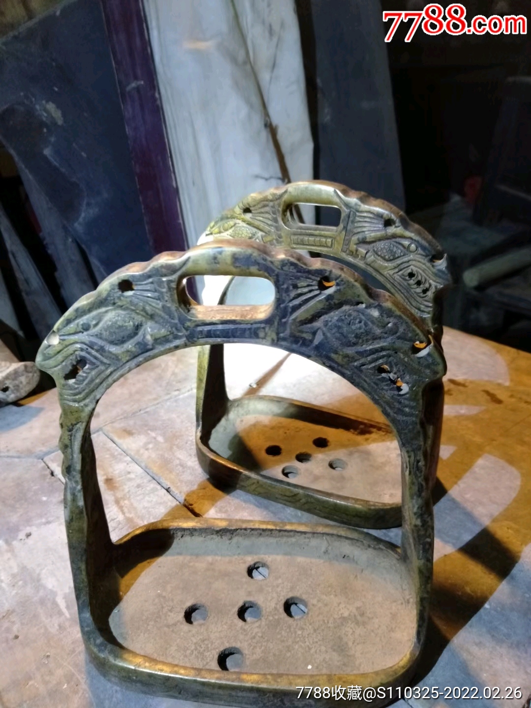 少见精工铜马蹬一对_价格2300元【蒲坂古玩】_第1