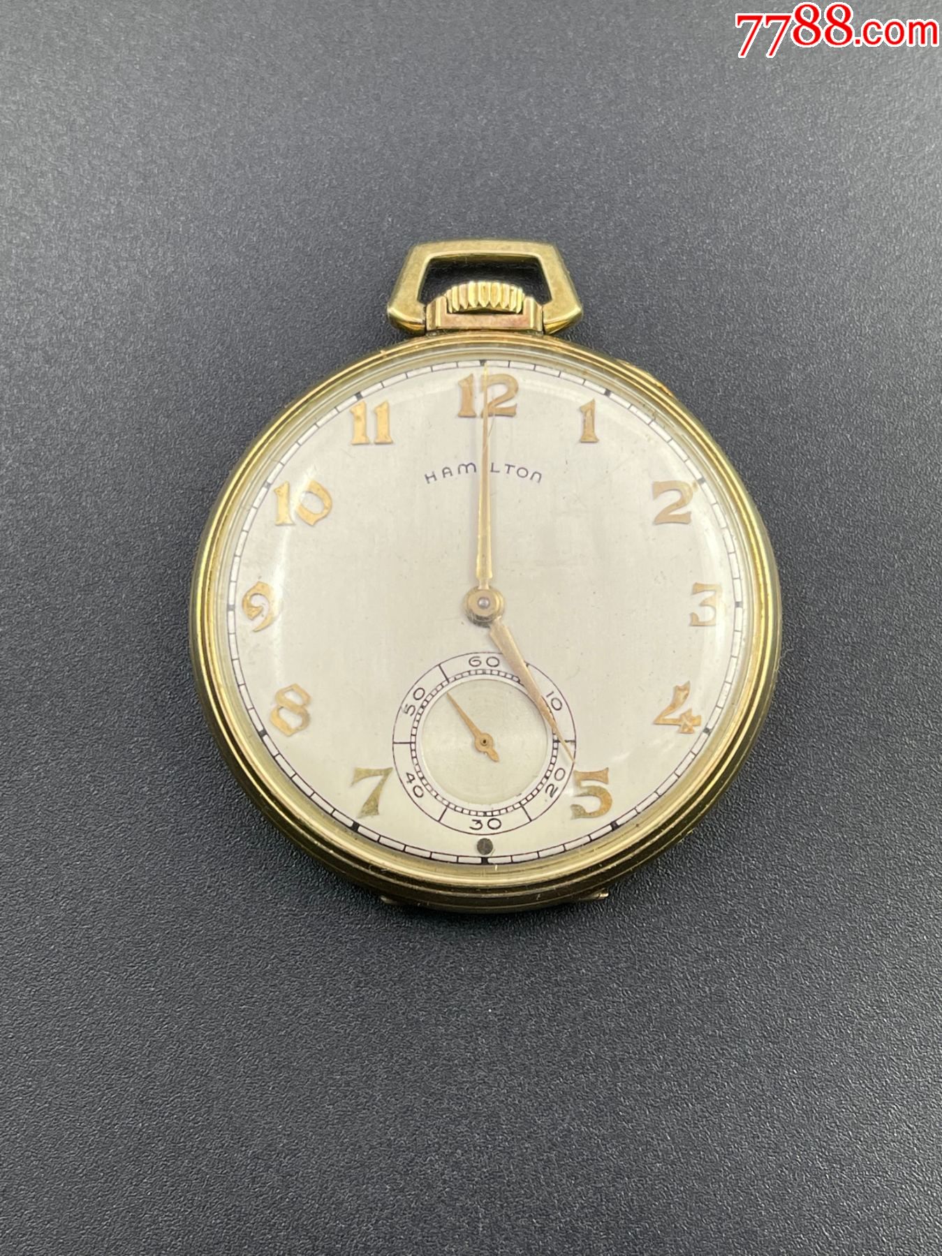 汉密尔顿921包金古董老怀表摆坏发条好不走时21钻机芯