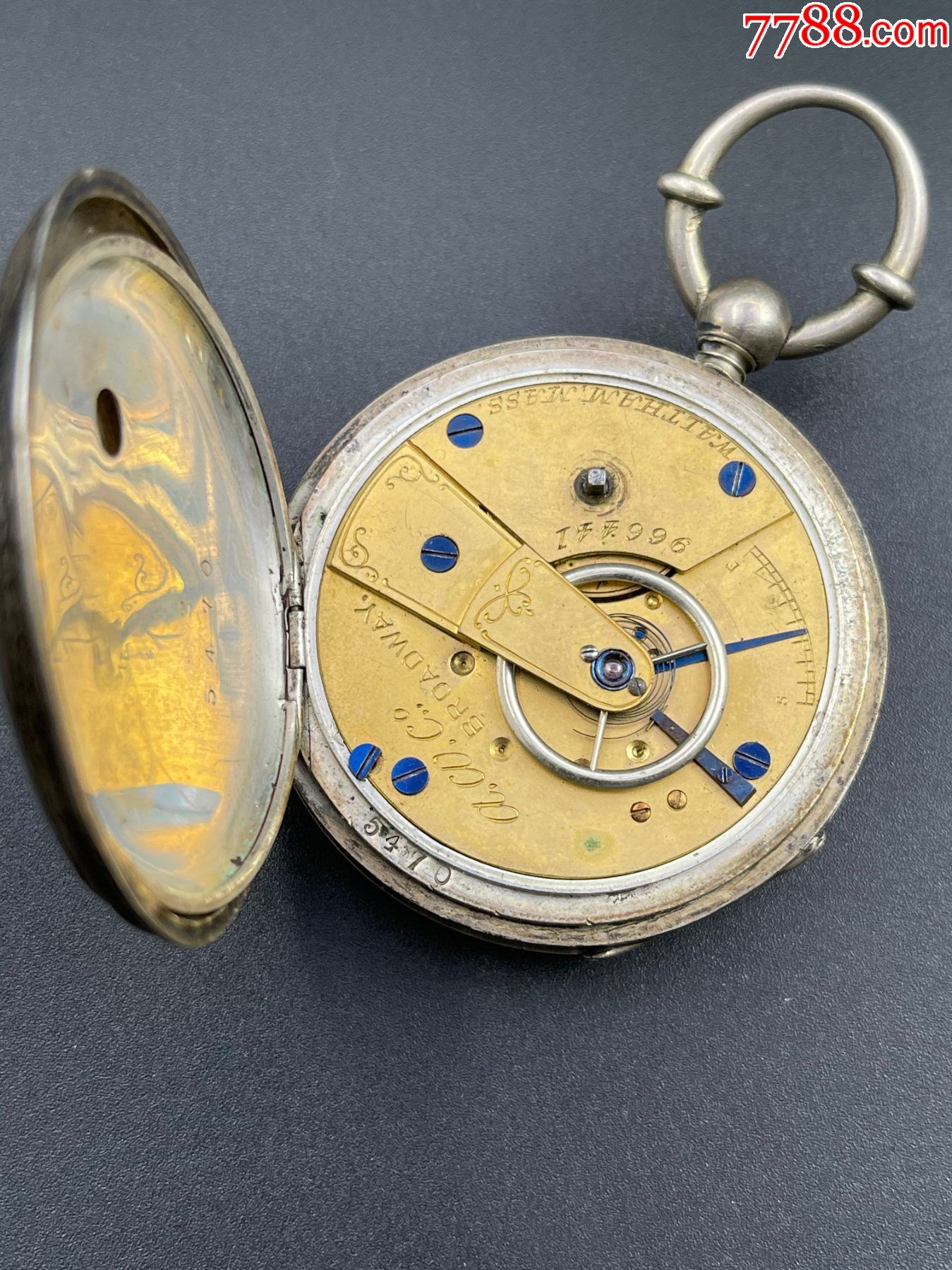 华生朝天摆古董老怀表直径53mm摆好发条好不走时钥匙上发条调整时间