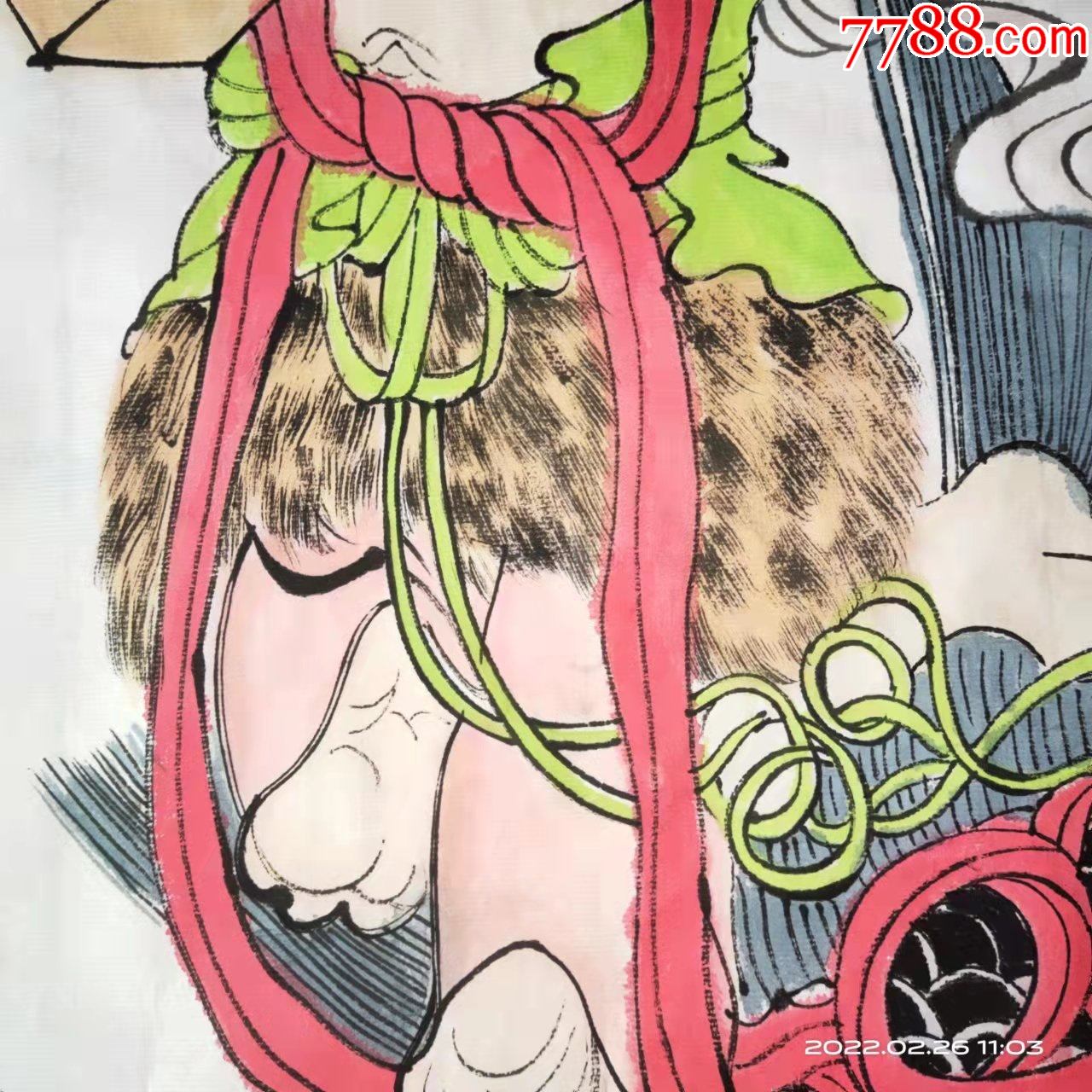 长138宽68厘米手绘人物画国画魁星点斗魁星踢斗包邮