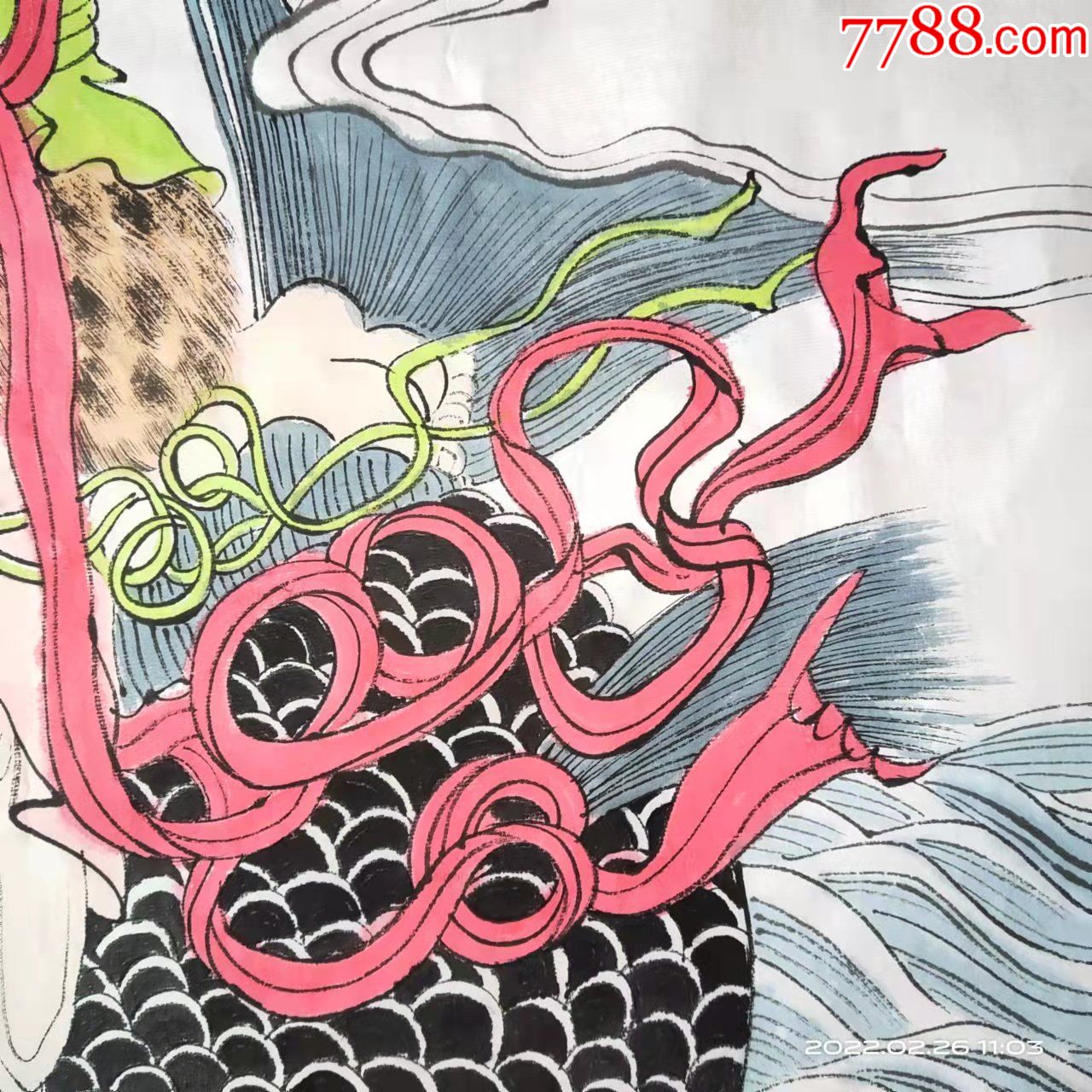 长138宽68厘米手绘人物画国画魁星点斗魁星踢斗包邮