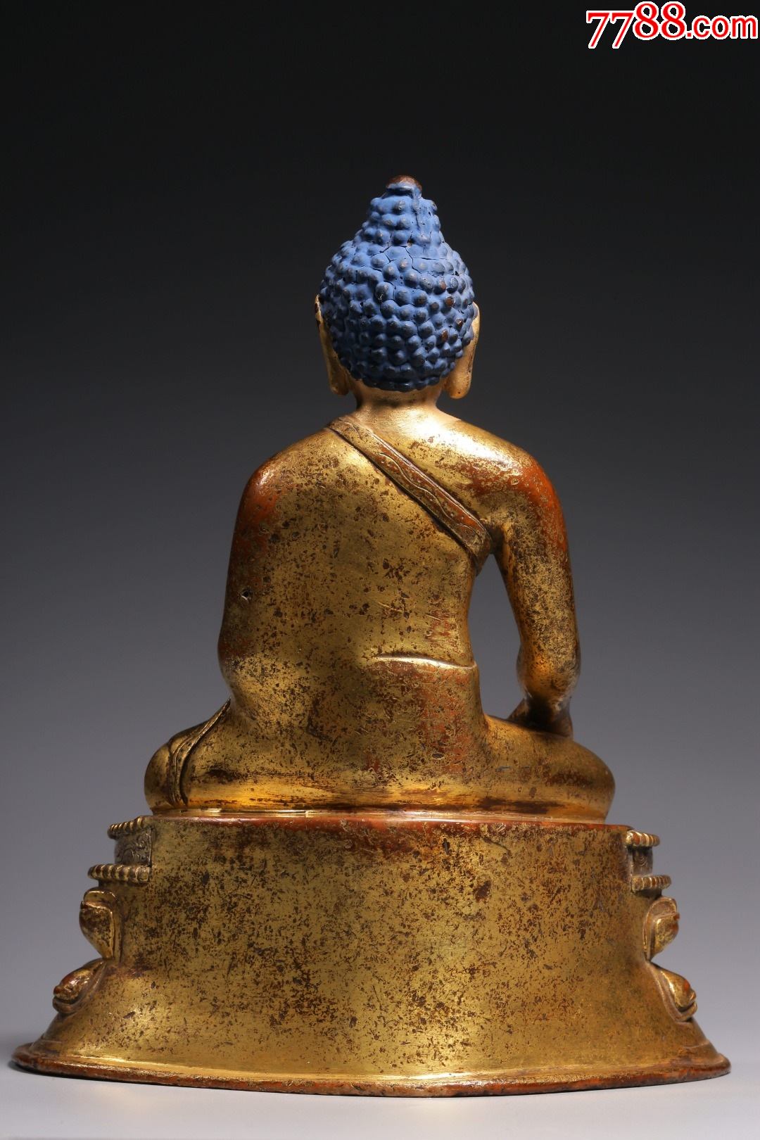 铜鎏金释迦牟尼坐像_铜像/铜佛像_第2张_7788钱币网