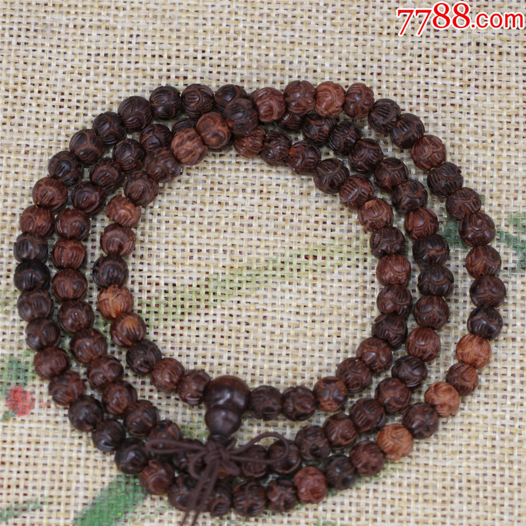 108颗小叶紫檀莲花珠