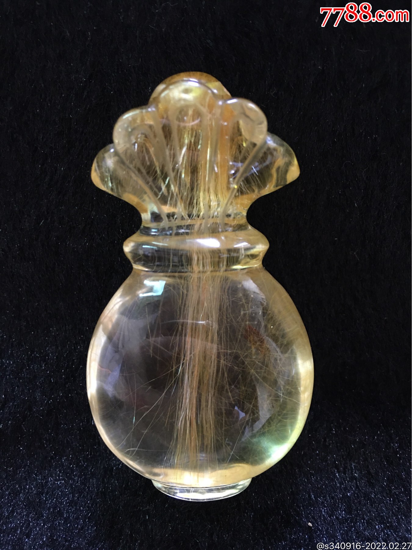 金发丝水晶花瓶摆玩件
