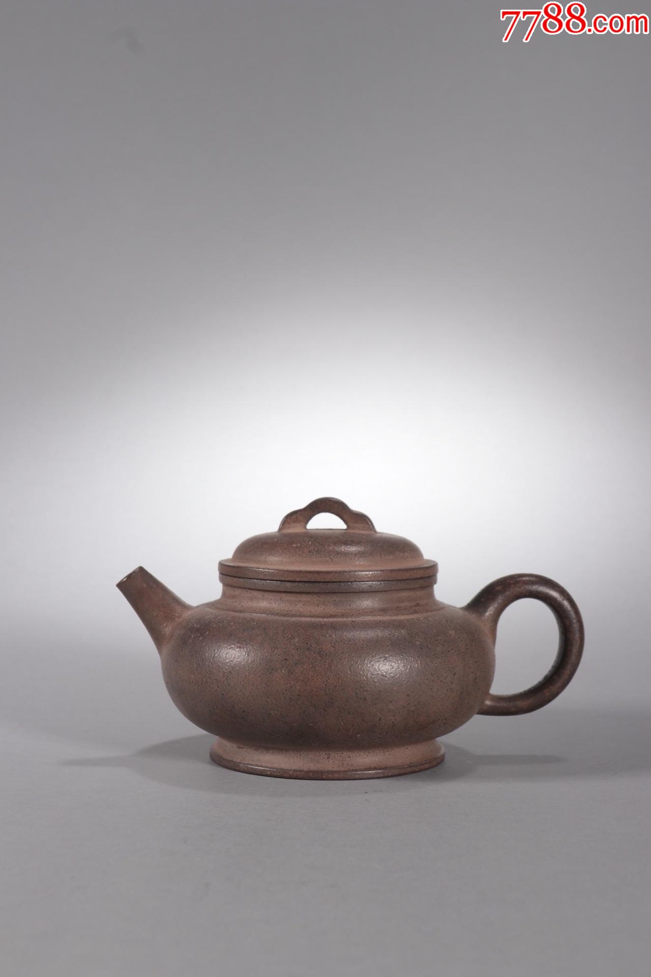 赵梁款老紫砂素面茶壶
