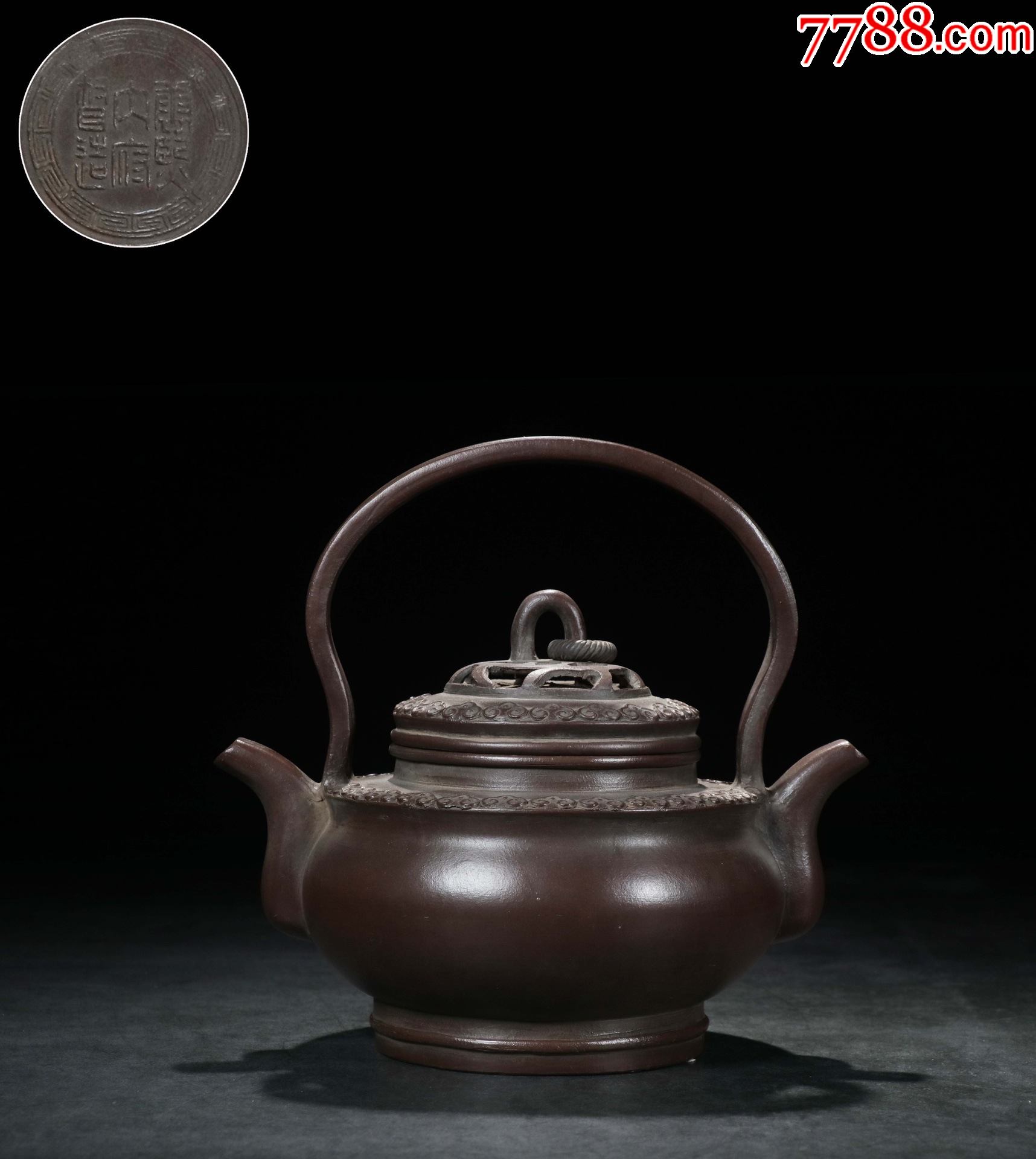 镂空盖双嘴提梁壶-价格:6500元-se85598721-紫砂壶-零售-7788收藏