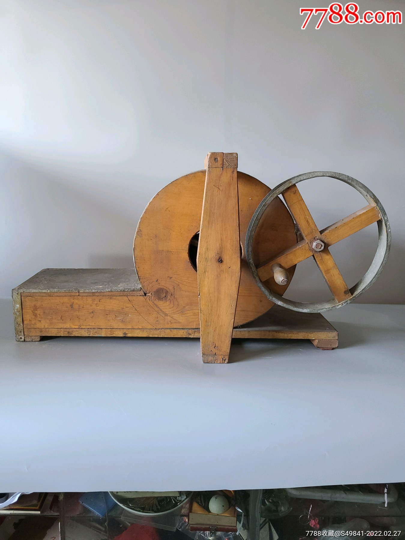 美品50年代朝鲜高丽大型老木制手摇风匣木器