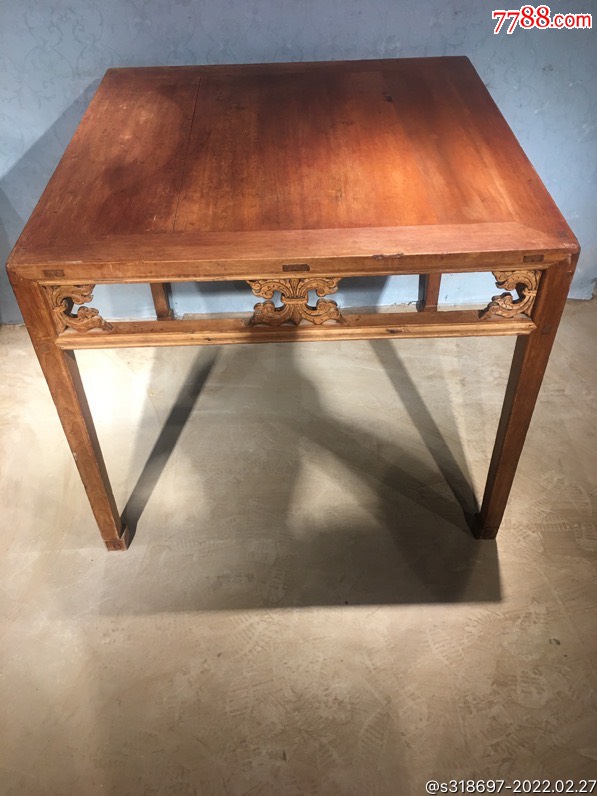 清代松柏木蝴蝶节方台全品原木色