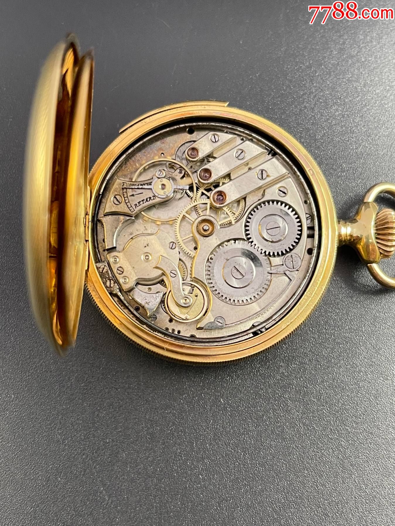 18k金三问怀表三问打簧表直径452mm重683克正常走时小尺寸