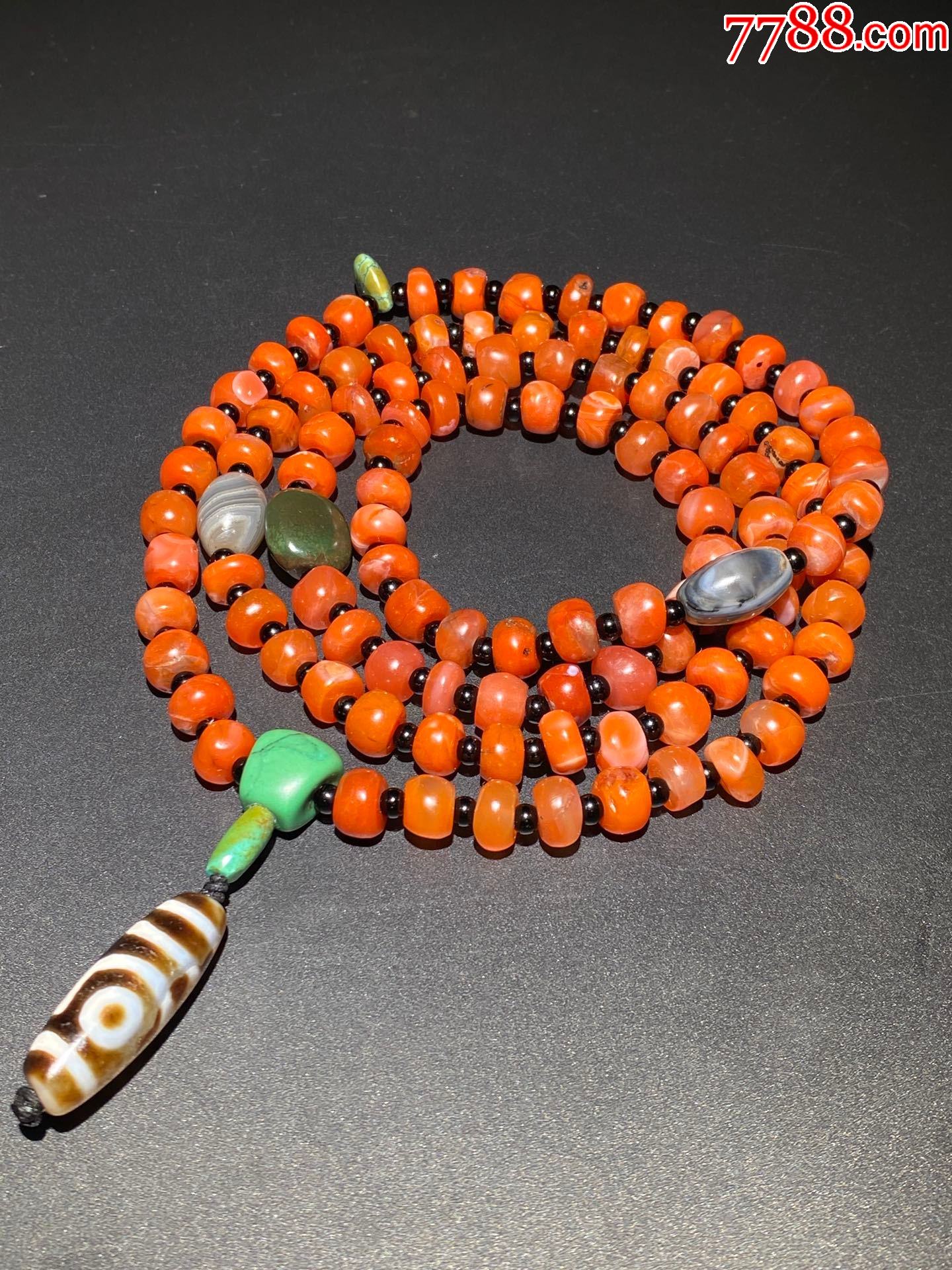 藏传爆老:老南红玛瑙108颗念珠_其他手串/佛珠_第4张_7788印章收藏