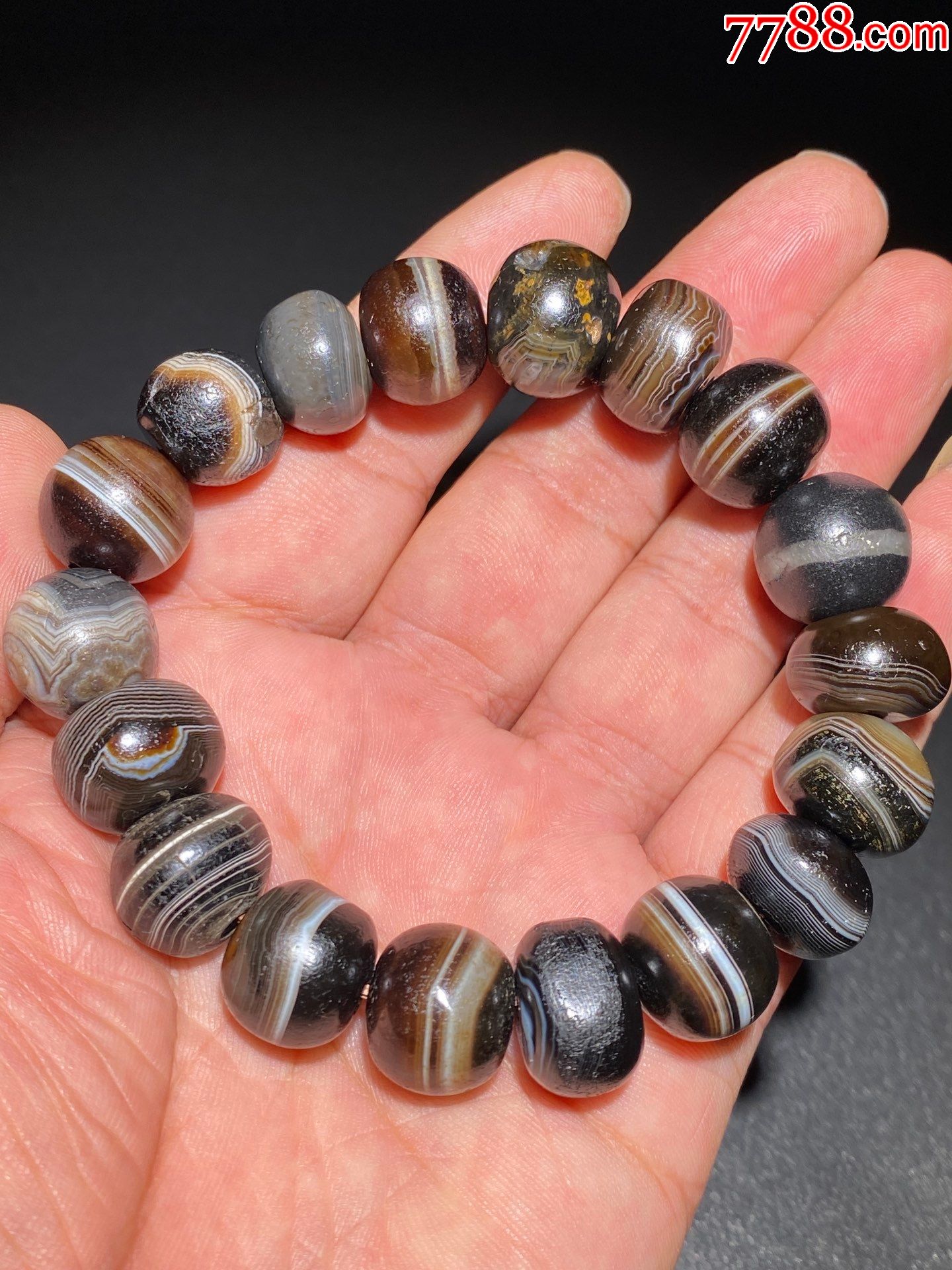 高古爆老老药师珠8226玛瑙手串