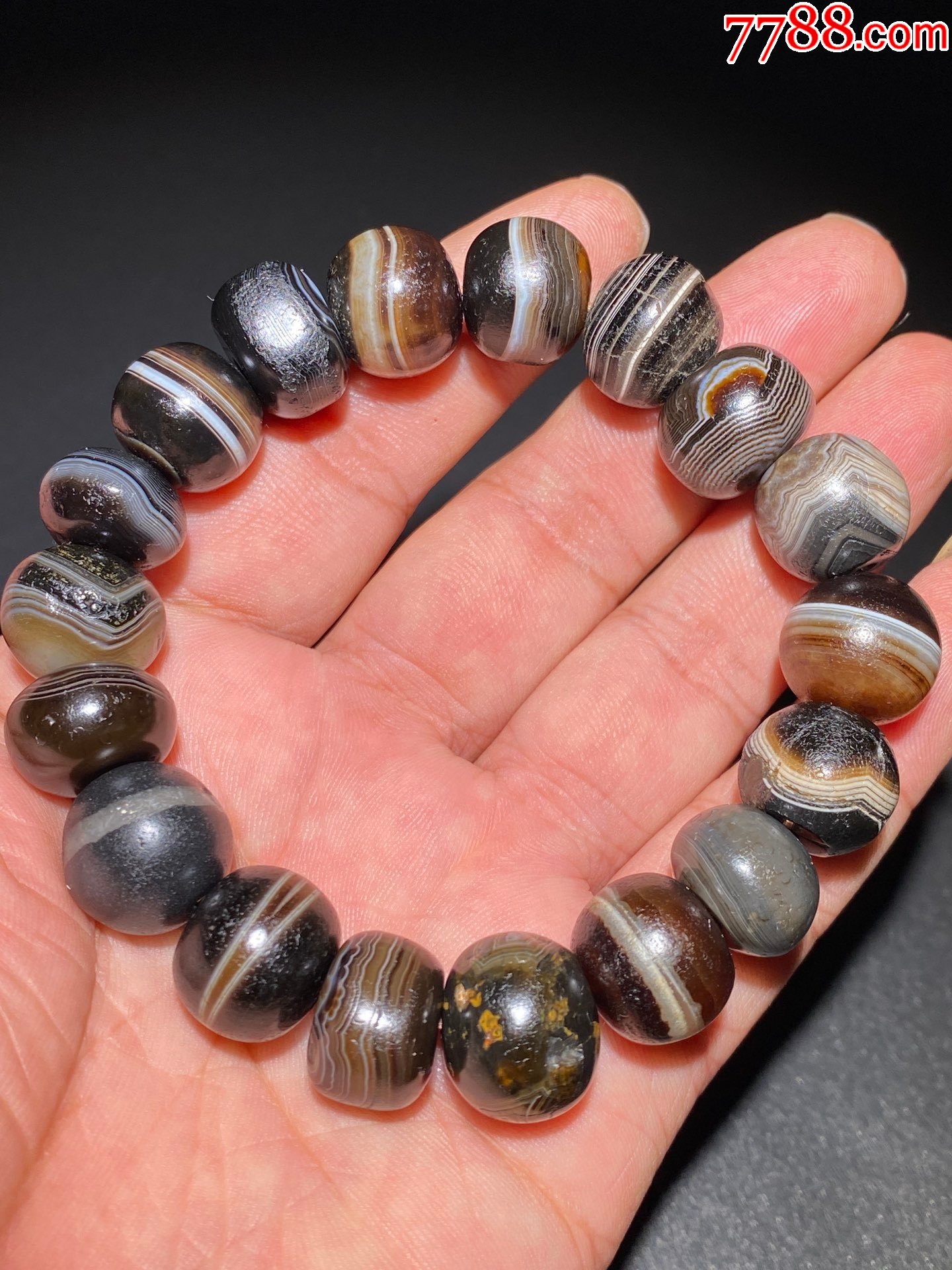 高古爆老老药师珠8226玛瑙手串