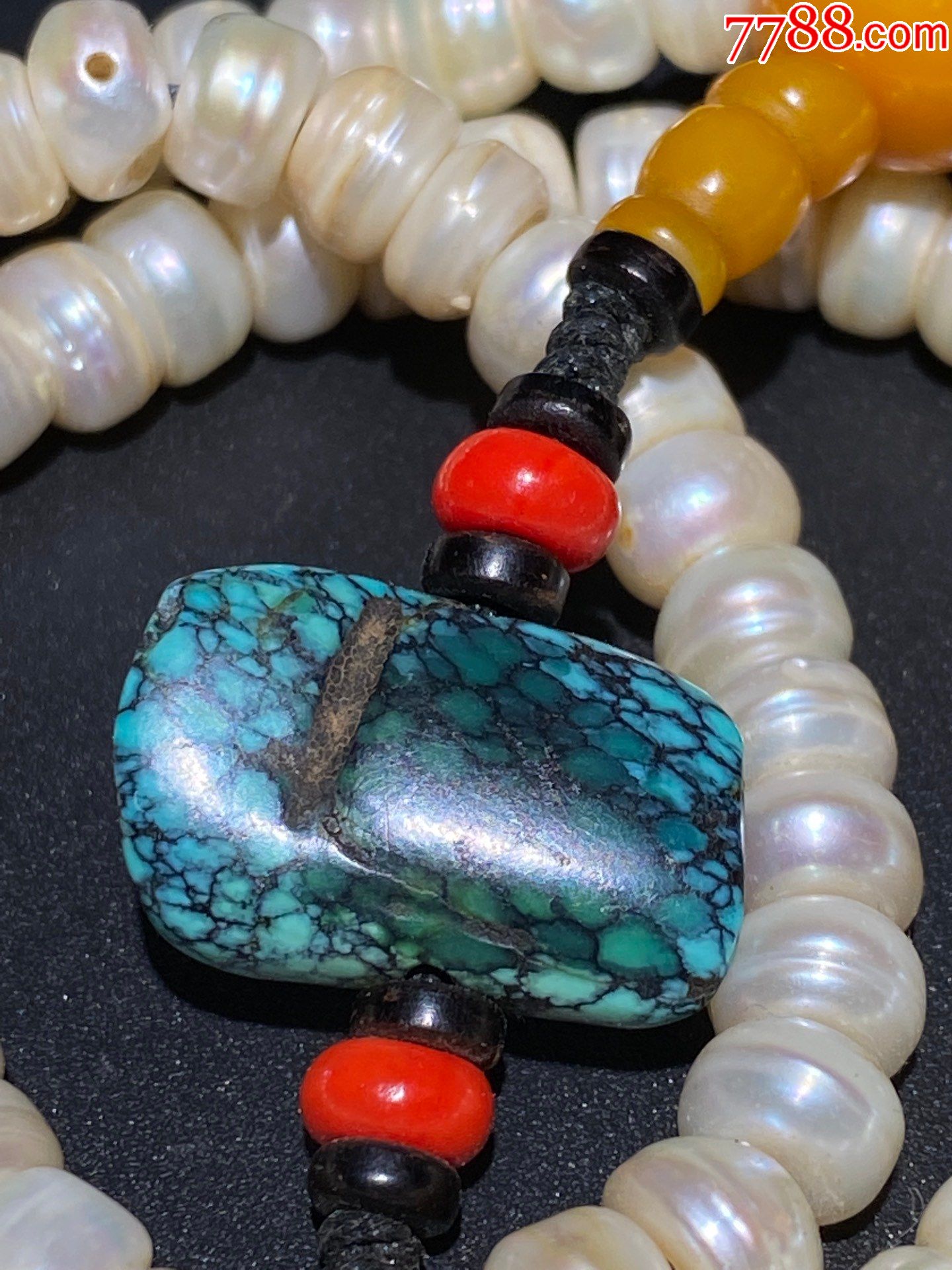 藏传清代:爆老老珍珠108颗念珠_其他手串/佛珠_结缘收藏多宝阁【7788