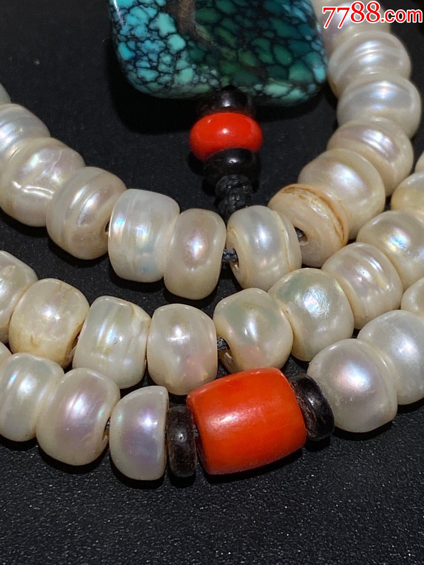 藏传清代:爆老老珍珠108颗念珠_其他手串/佛珠_结缘收藏多宝阁【7788