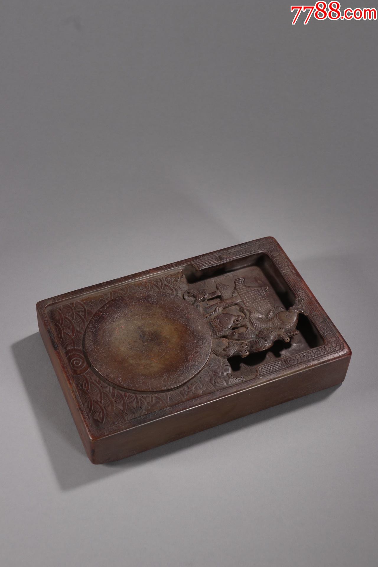 松花石"鲤鱼跃龙门"砚台_价格2500元_第1张_7788收藏__收藏热线