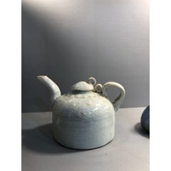 宋時代 湖田窯 青磁双系執壺 青白釉 水注 水指 水差し 茶壺 酒器(F-89