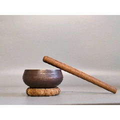 佛教敲打老铜磬作工规整造型精美声音响亮包浆老辣0