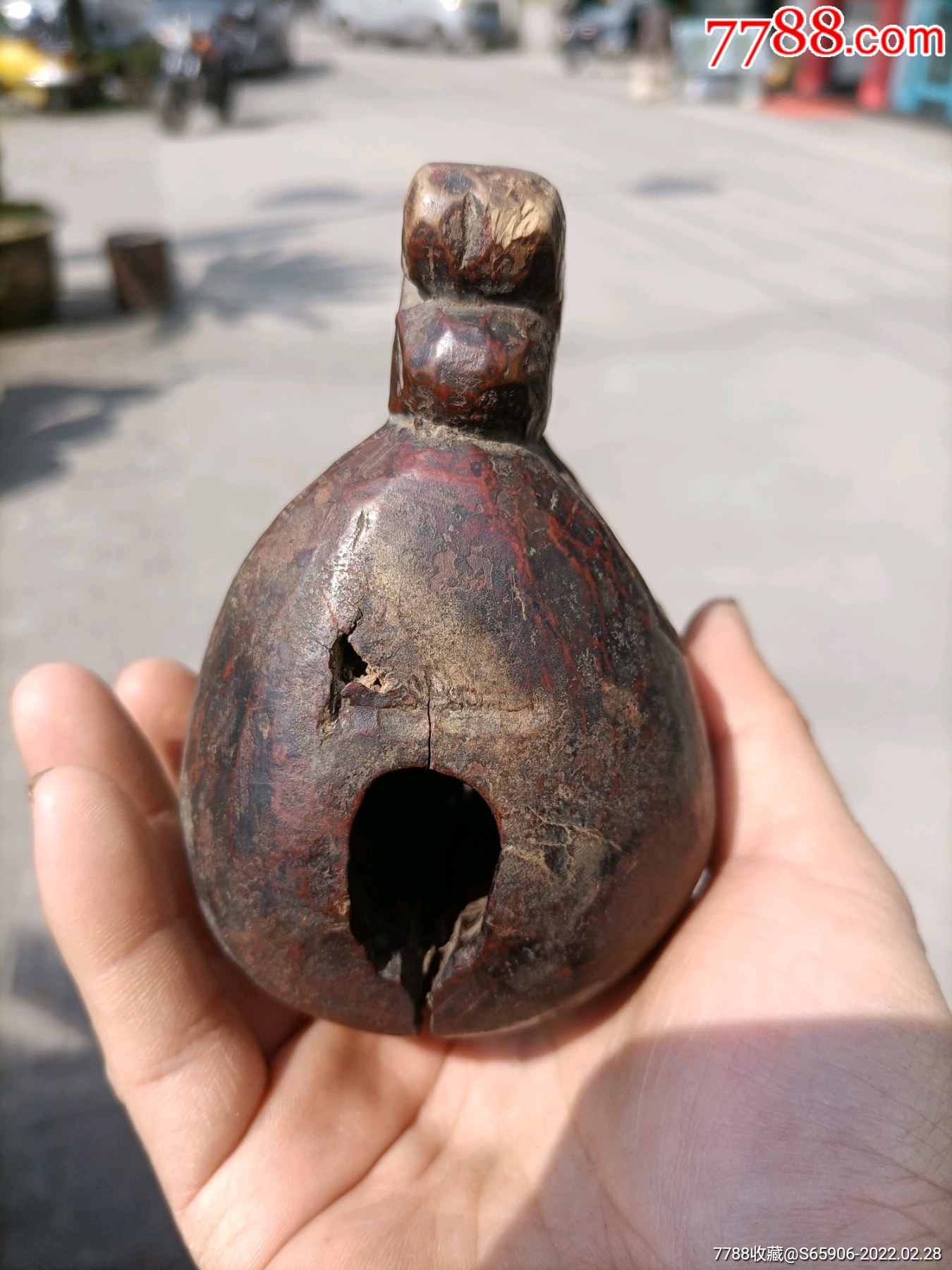 清代刻花老木鱼