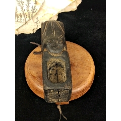 清代老楠木船样鲁班木工雕刻老墨斗一对