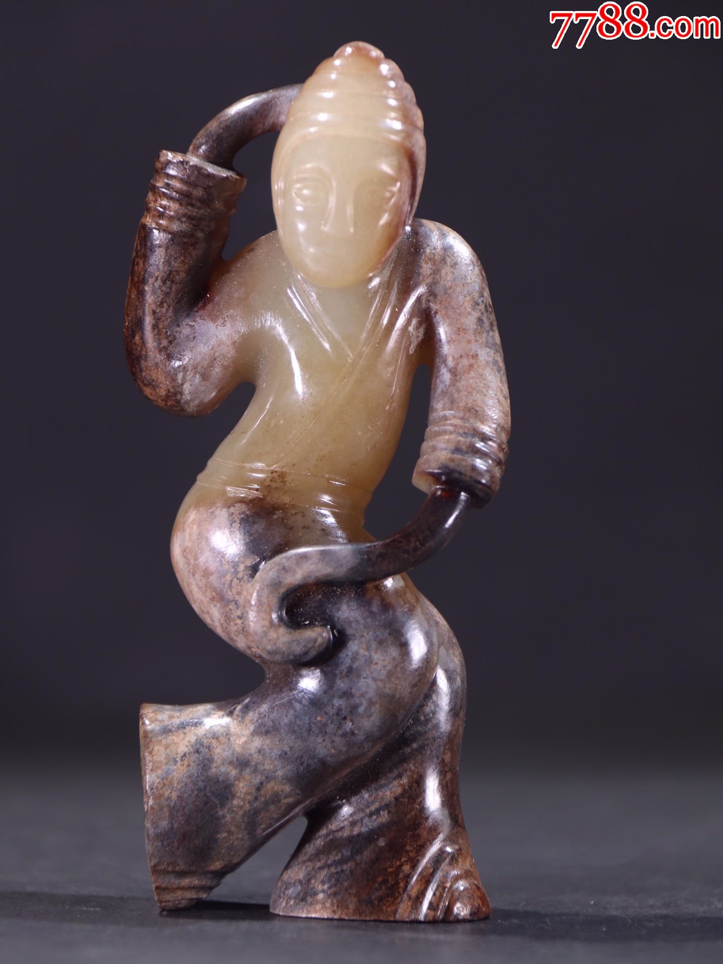 高古玉玉人玉雕件-价格:4500元-se85619337-和田玉