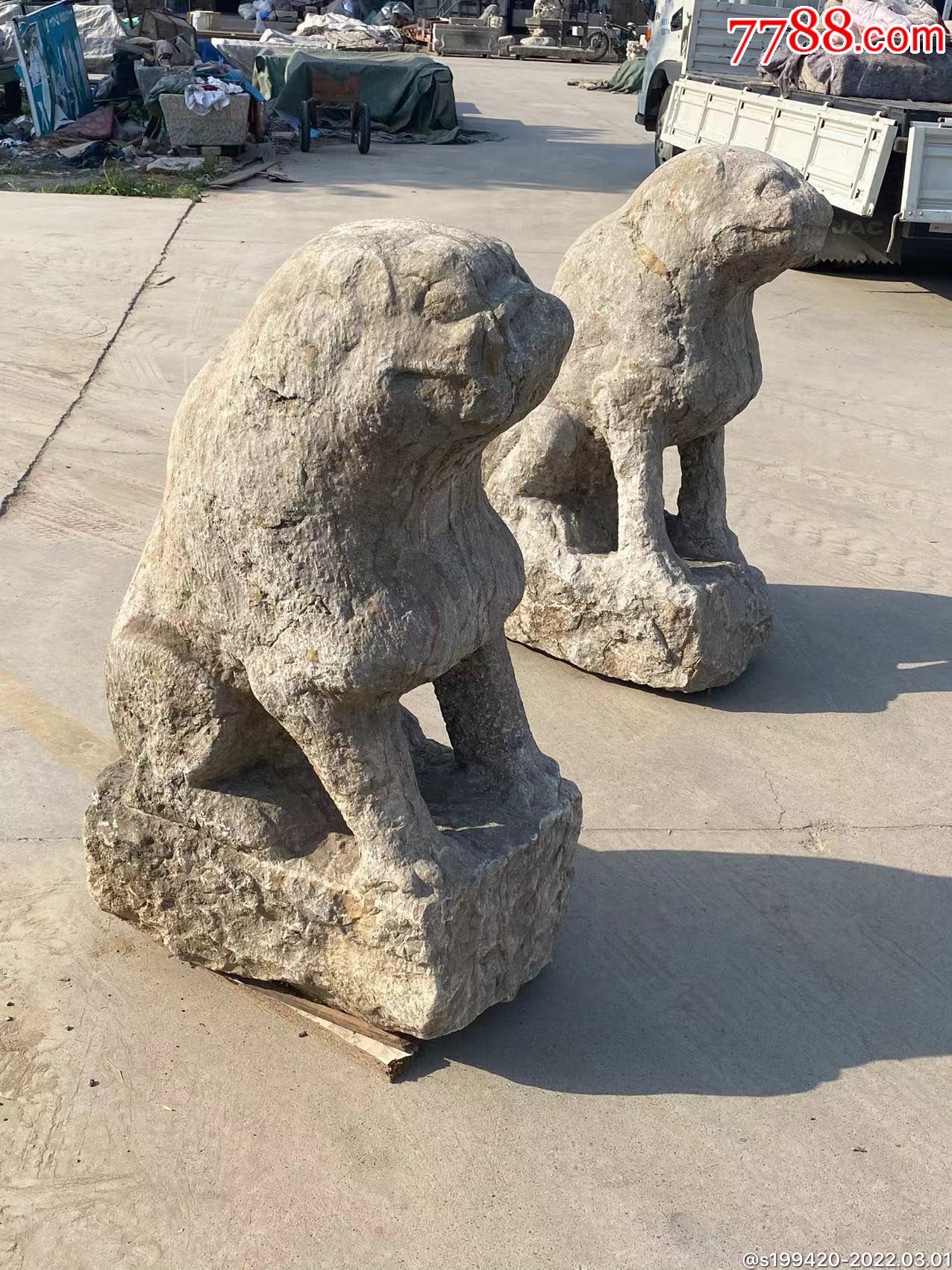 明代青石石虎一对保存完整造型美观威武霸气包浆老辣