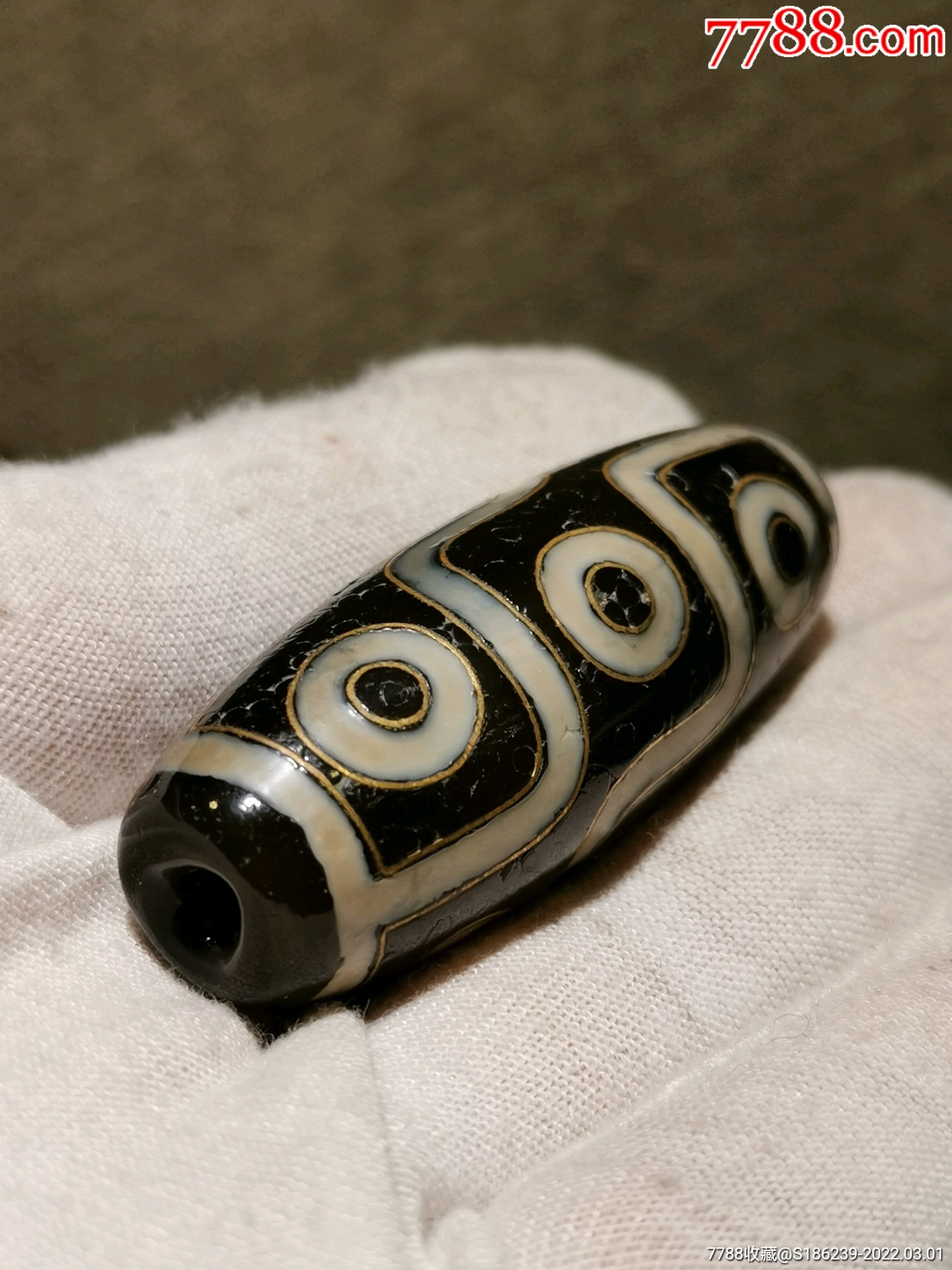 藏地收获至尊九眼玛瑙天珠错金工艺殊胜传世规格对孔55径20mm