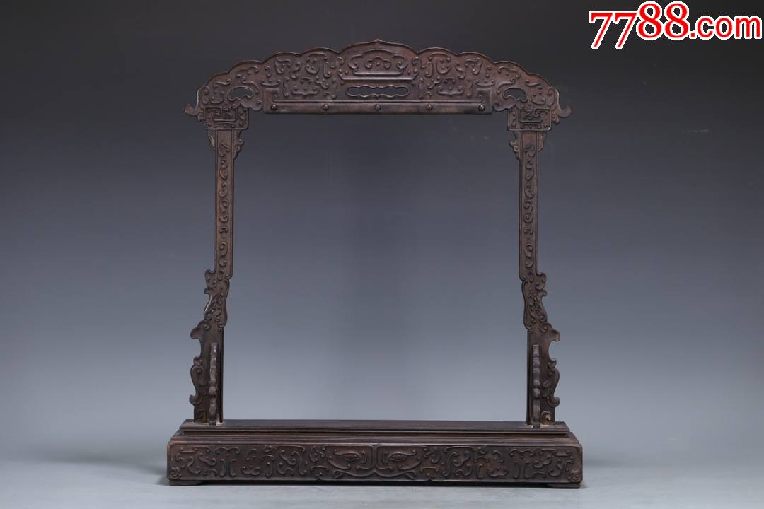 清代老紫檀笔架