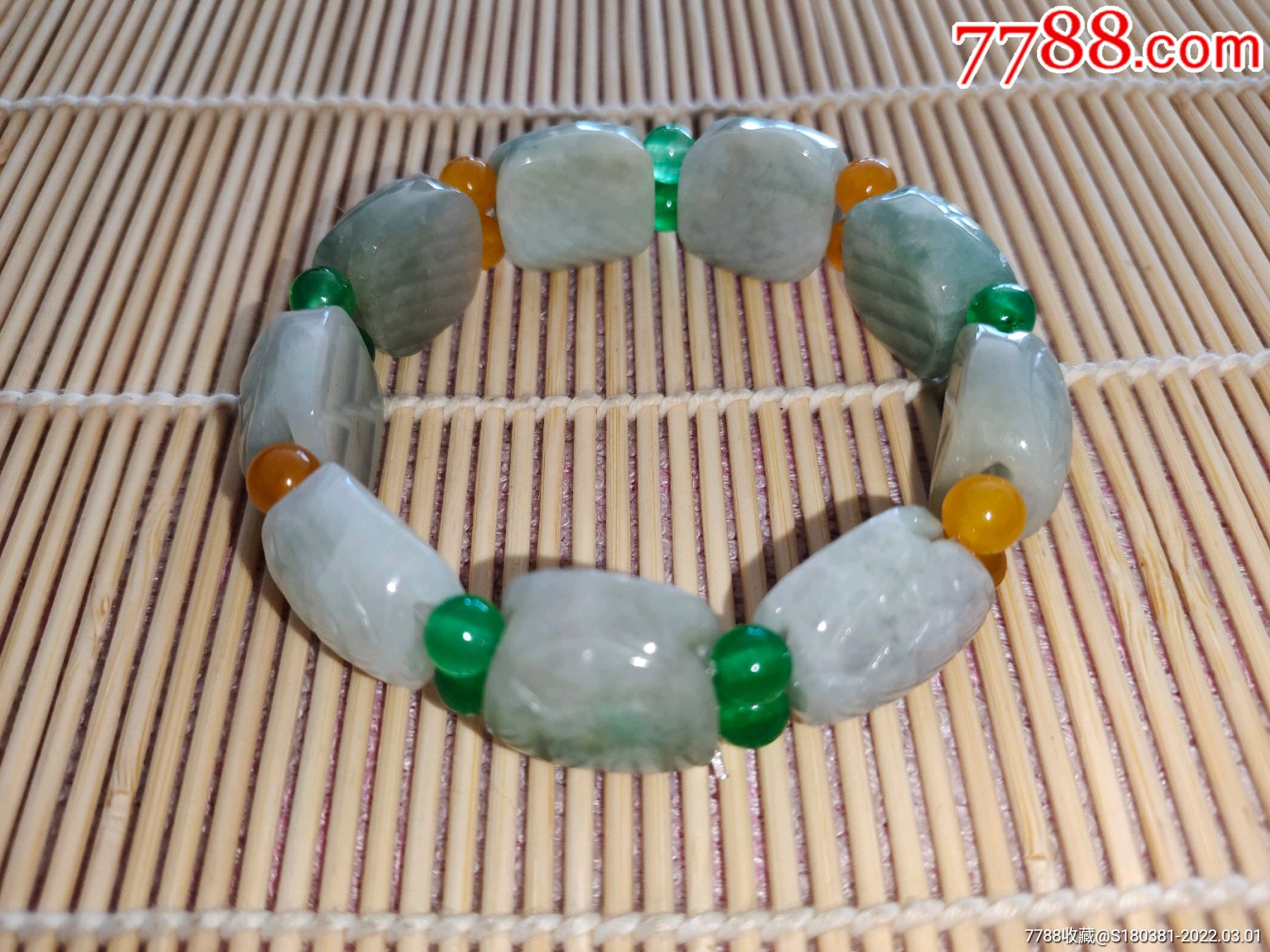 天然缅甸a货翡翠雕富甲一方富甲天下手排手串手链