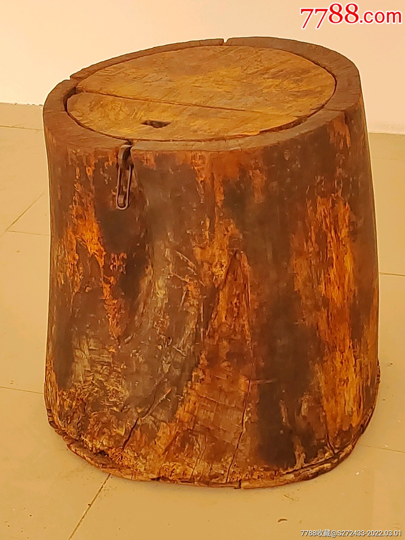 一树整挖大尺寸老木桶高60口径52厘米民俗老物件民艺空间陈设民间老