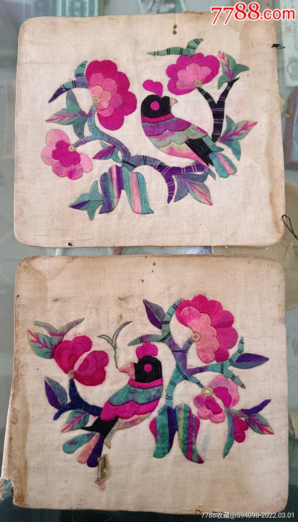 花鸟丝织画一对_价格50元_第1张_7788收藏__收藏热线