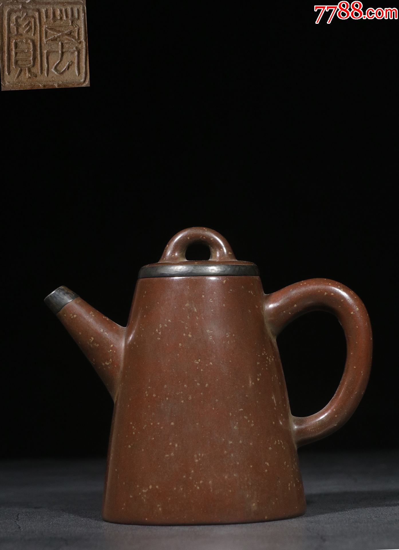 万宝款包银磨光素面紫砂壶