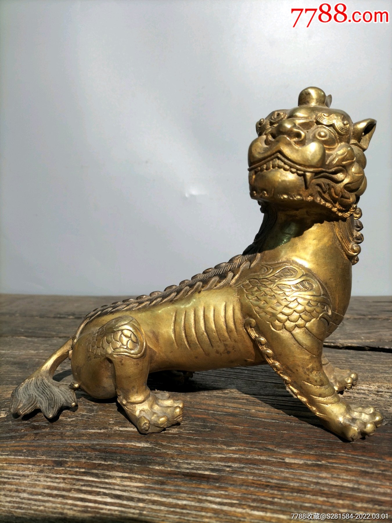 纯铜谛听独角兽招财神兽镇宅辟邪摆件