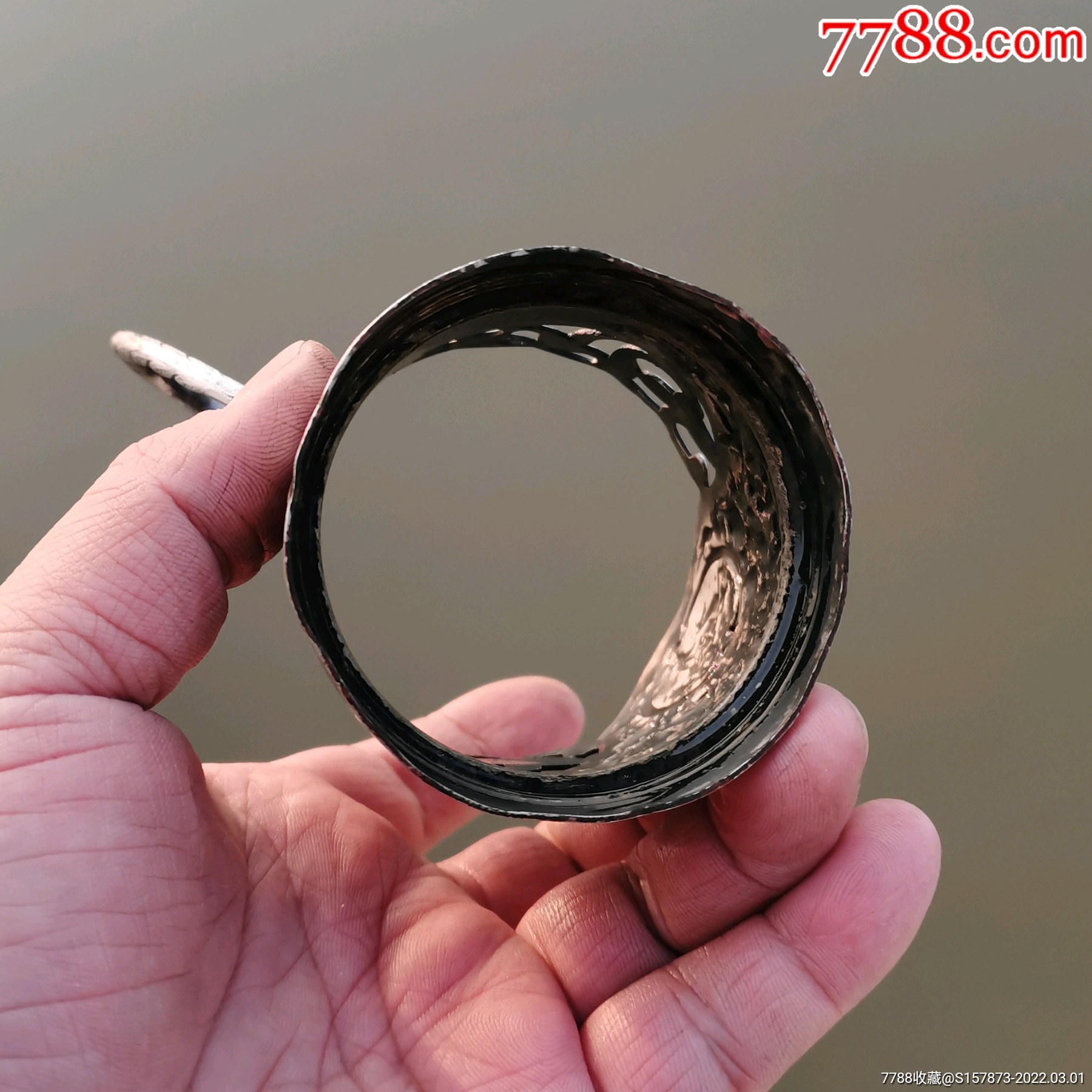 民国时期全品银质人物骑士花卉杯托重1213g把高95cm包杯处78cm