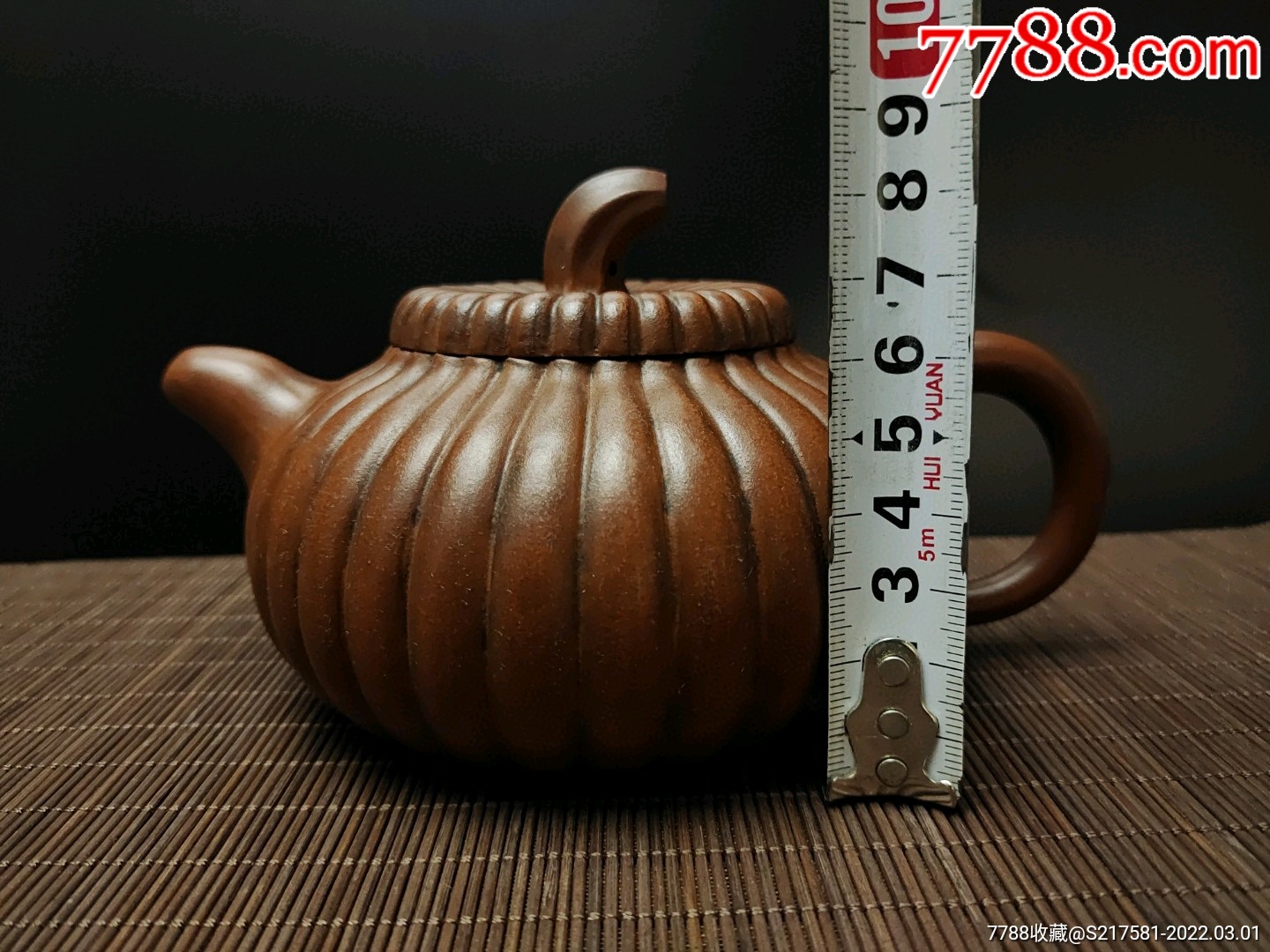 旧藏老紫砂壶顾景舟制南瓜瓜棱壶型手工精制制作精良品相完好