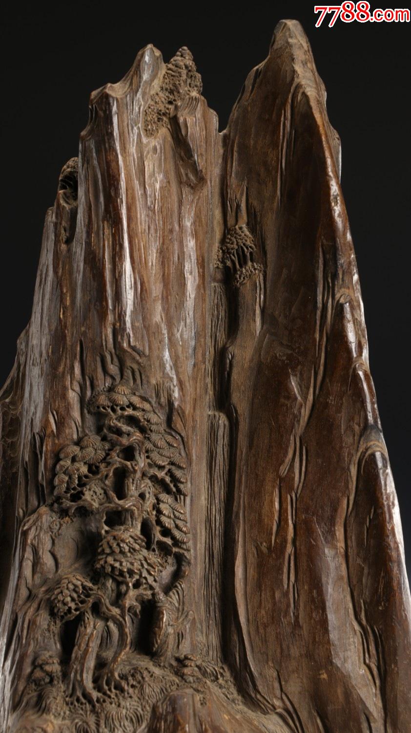 沉香木山水风景山子摆件_木雕摆件_第2张_7788书籍