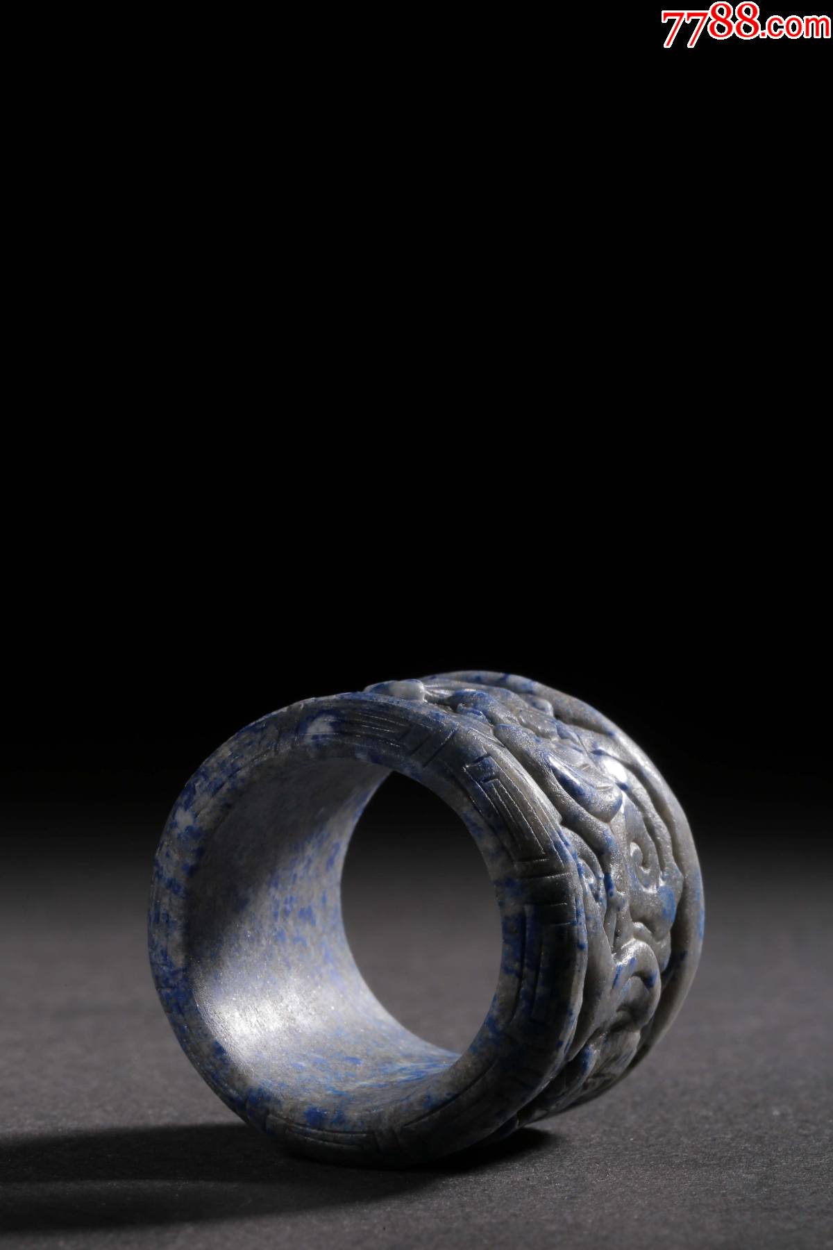 清青金石福纹扳指