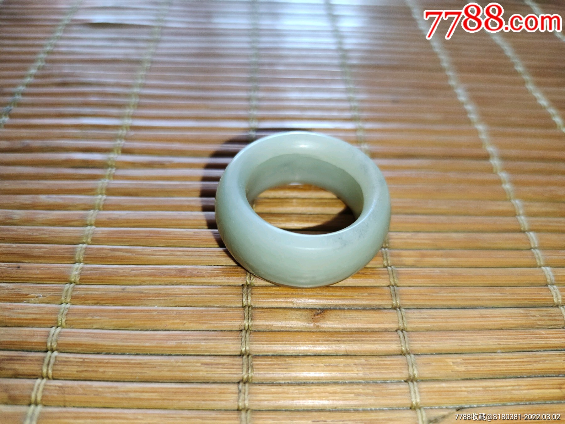 老和田玉素面扳指跑环挂件吊坠挂坠