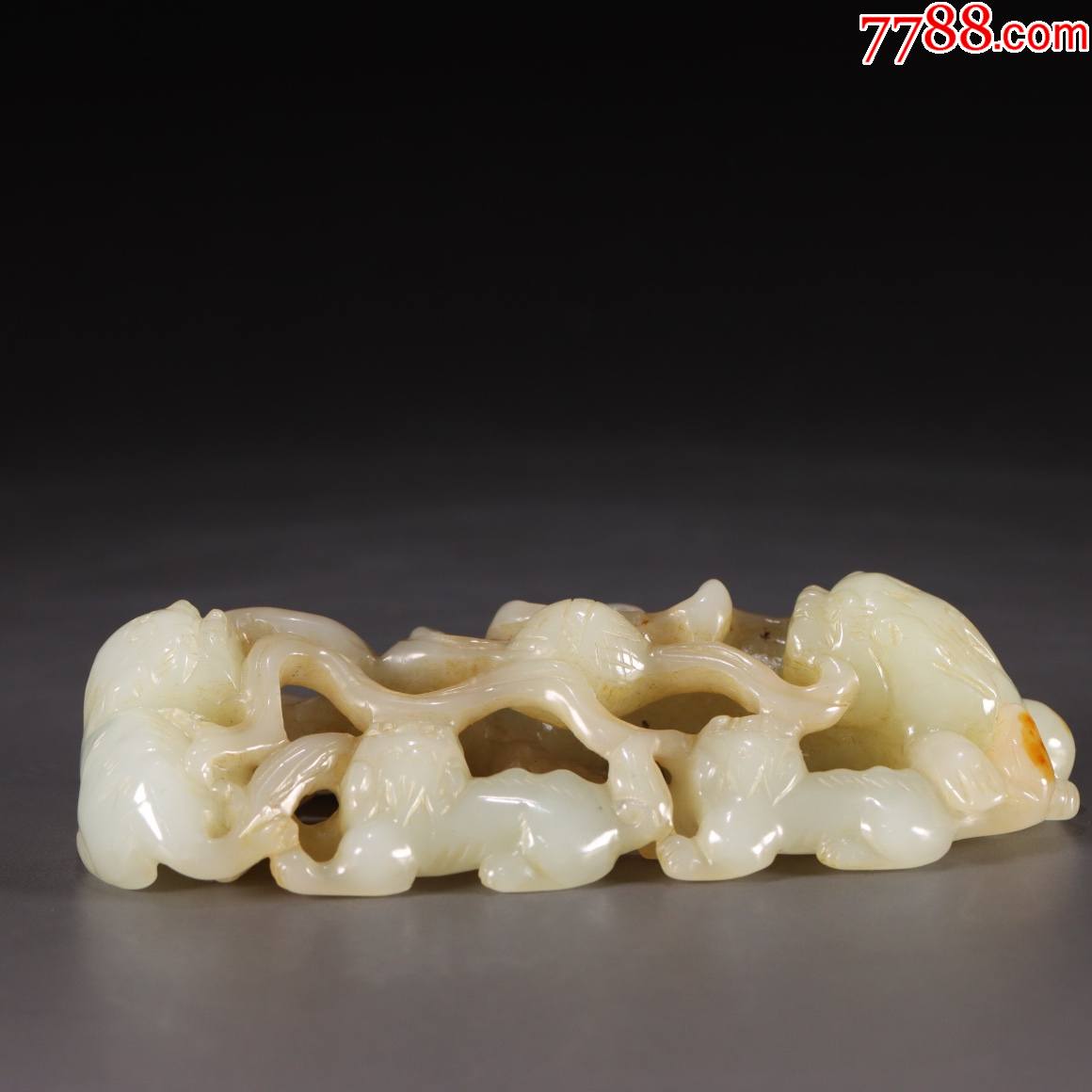 和田玉狮子滚绣球文房笔架a84s50f