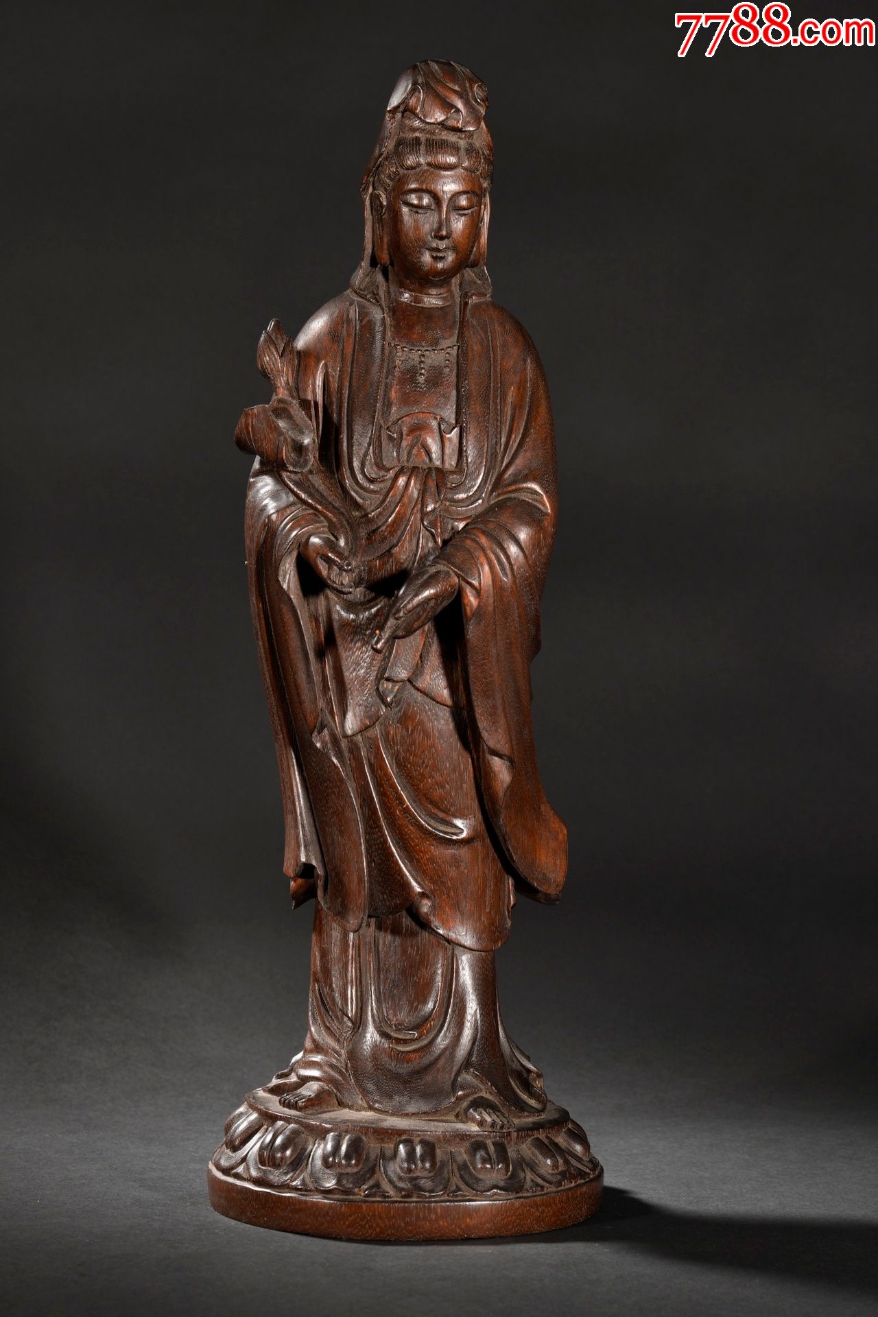 老沉香莲花观音立像_价格5200元_第1张_7788收藏__收藏热线