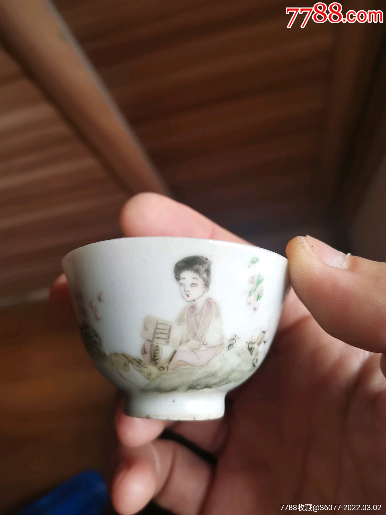 全品民国名家陈华珍绘美人杯